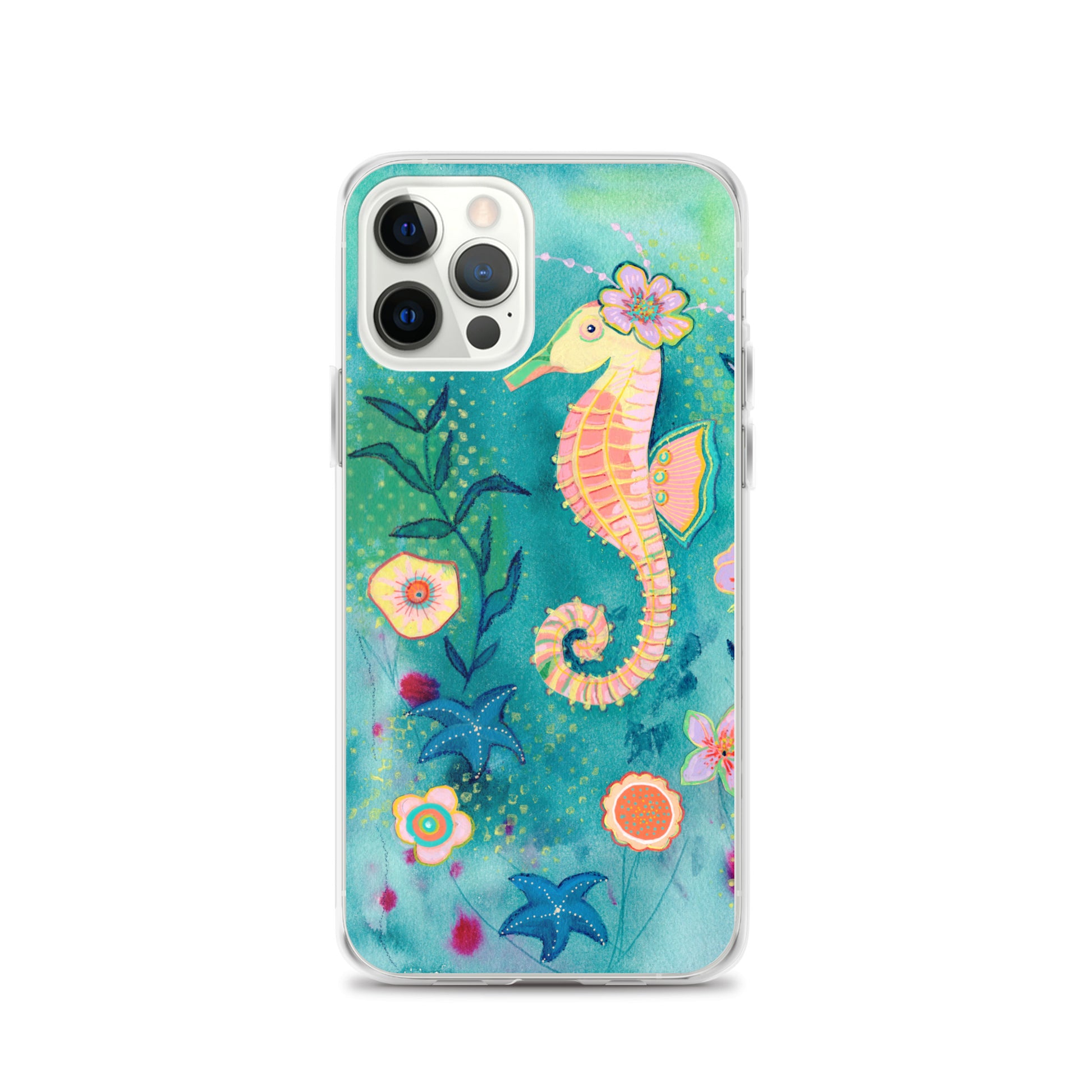 Seahorse Clear Case for iPhone® - Aquamarine Design - Artistic Gifts for Women - Art by Artist Tania Herrera from Aquamarine Design Studio