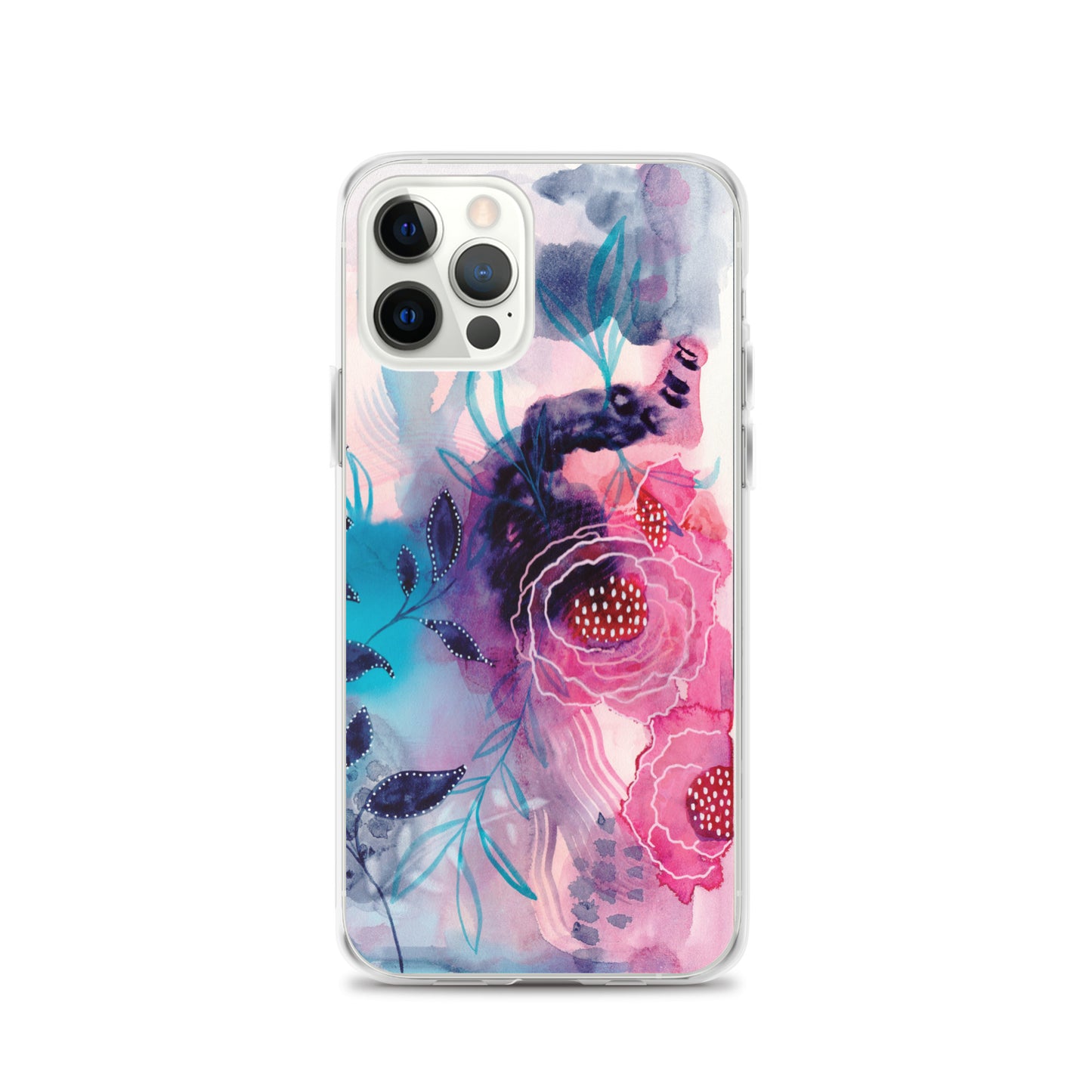 Blue Leaves Clear Case for iPhone® - Aquamarine Design - Artistic Gifts for Women - Art by Artist Tania Herrera from Aquamarine Design Studio