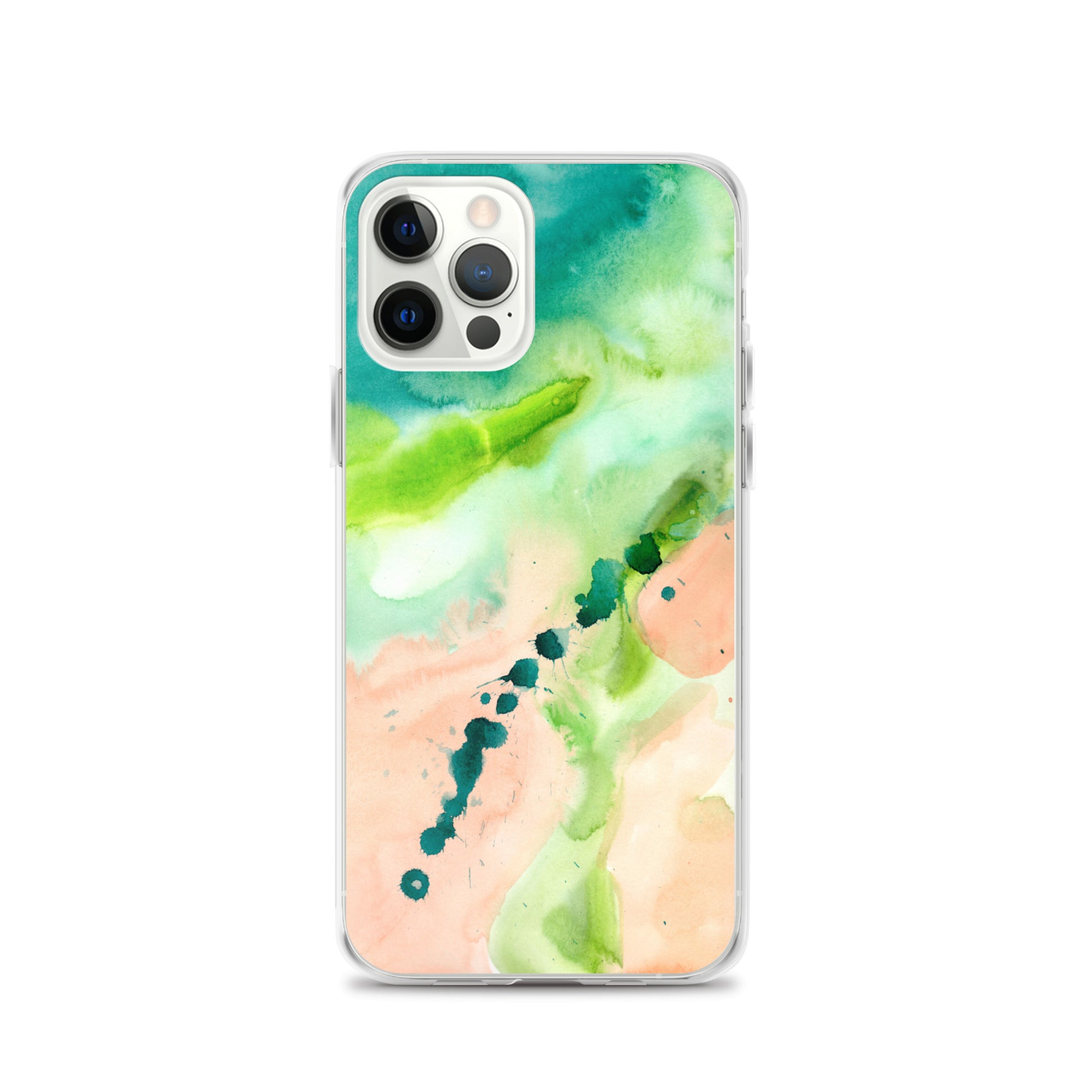 Coral and Aqua Abstract Design Clear Case for iPhone® - Aquamarine Design - Artistic Gifts for Women - Art by Artist Tania Herrera from Aquamarine Design Studio