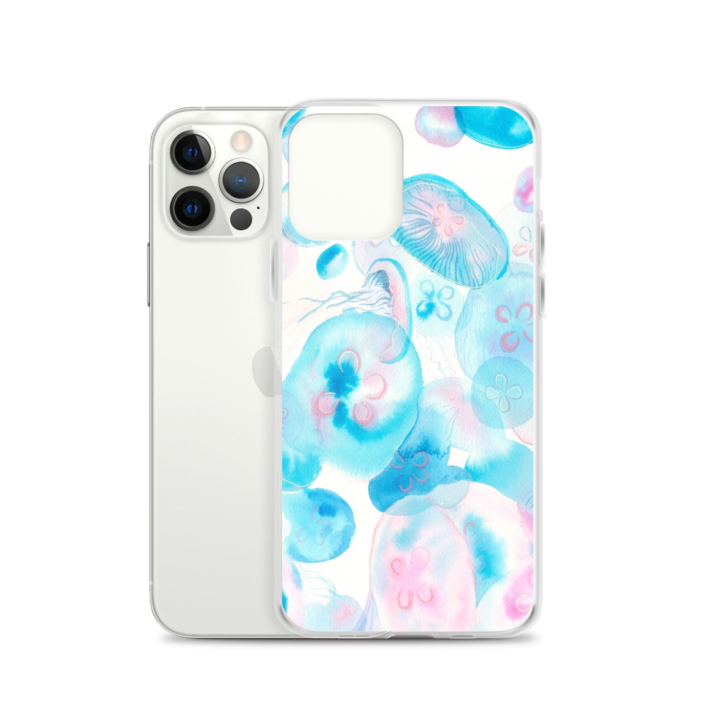 Light Blue Jelly Fish Clear Case for iPhone® - Aquamarine Design - Artistic Gifts for Women - Art by Artist Tania Herrera from Aquamarine Design Studio