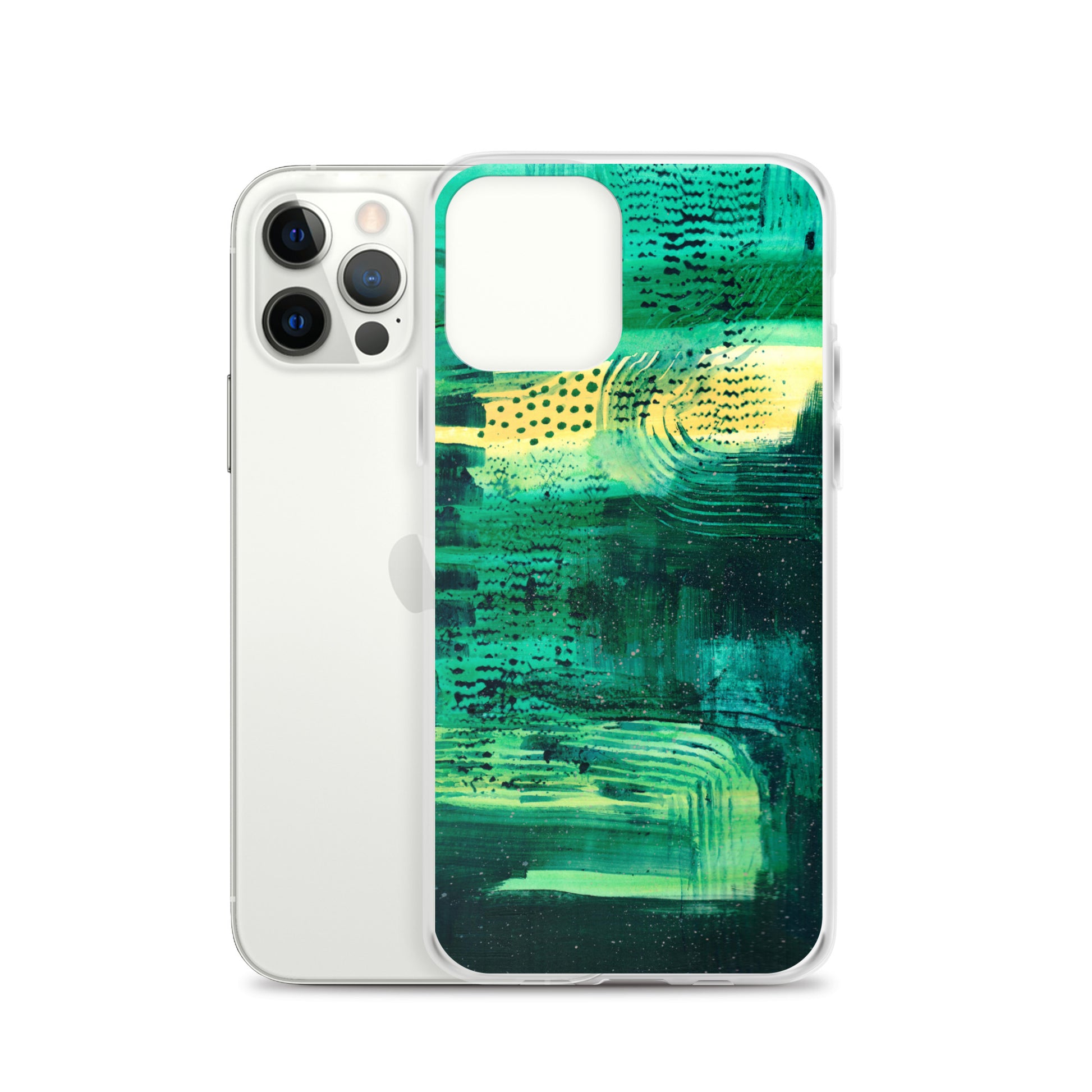 Deep Green Clear Case for iPhone® - Aquamarine Design - Artistic Gifts for Women - Art by Artist Tania Herrera from Aquamarine Design Studio