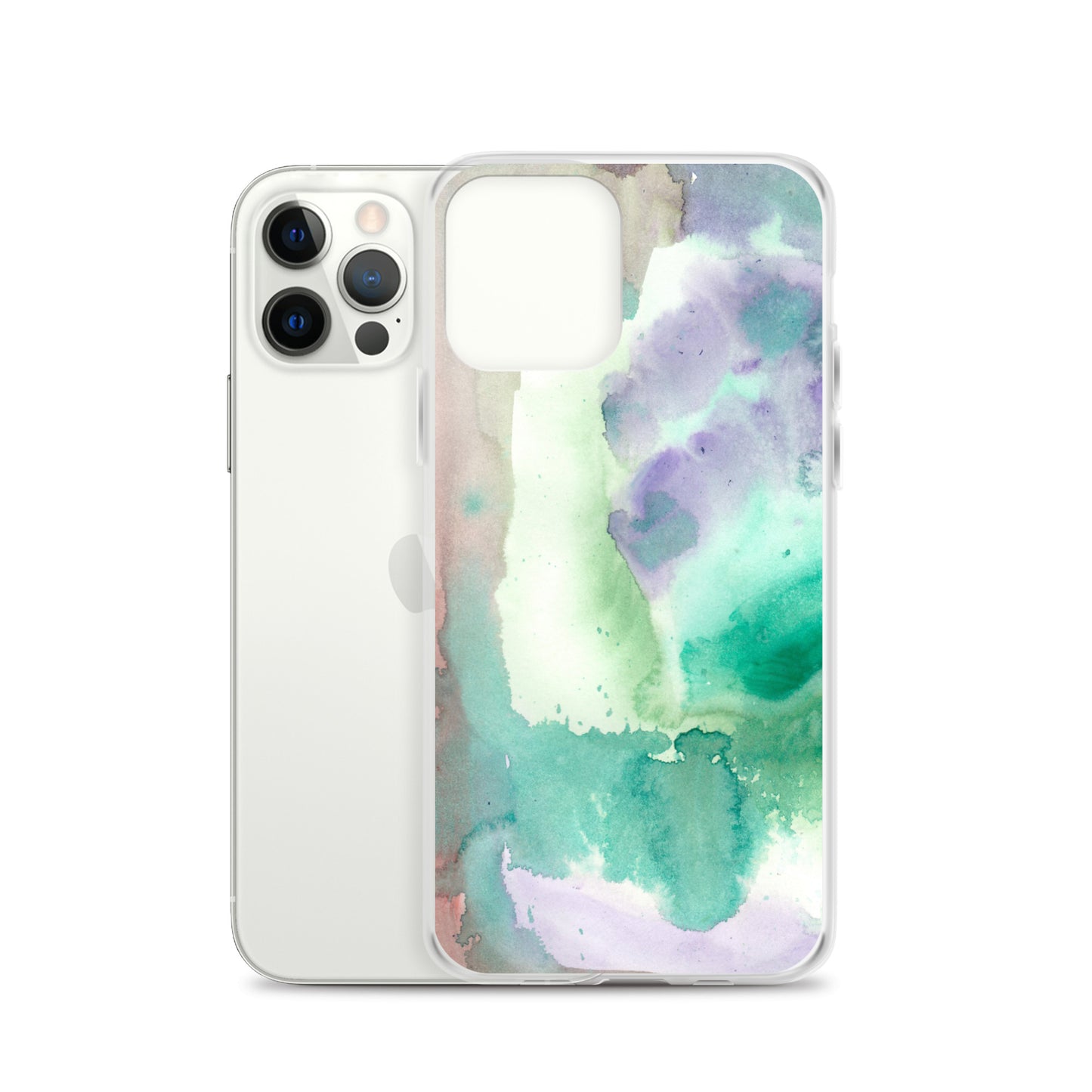 Purple and Green Abstract Clear Case for iPhone® - Aquamarine Design - Artistic Gifts for Women - Art by Artist Tania Herrera from Aquamarine Design Studio