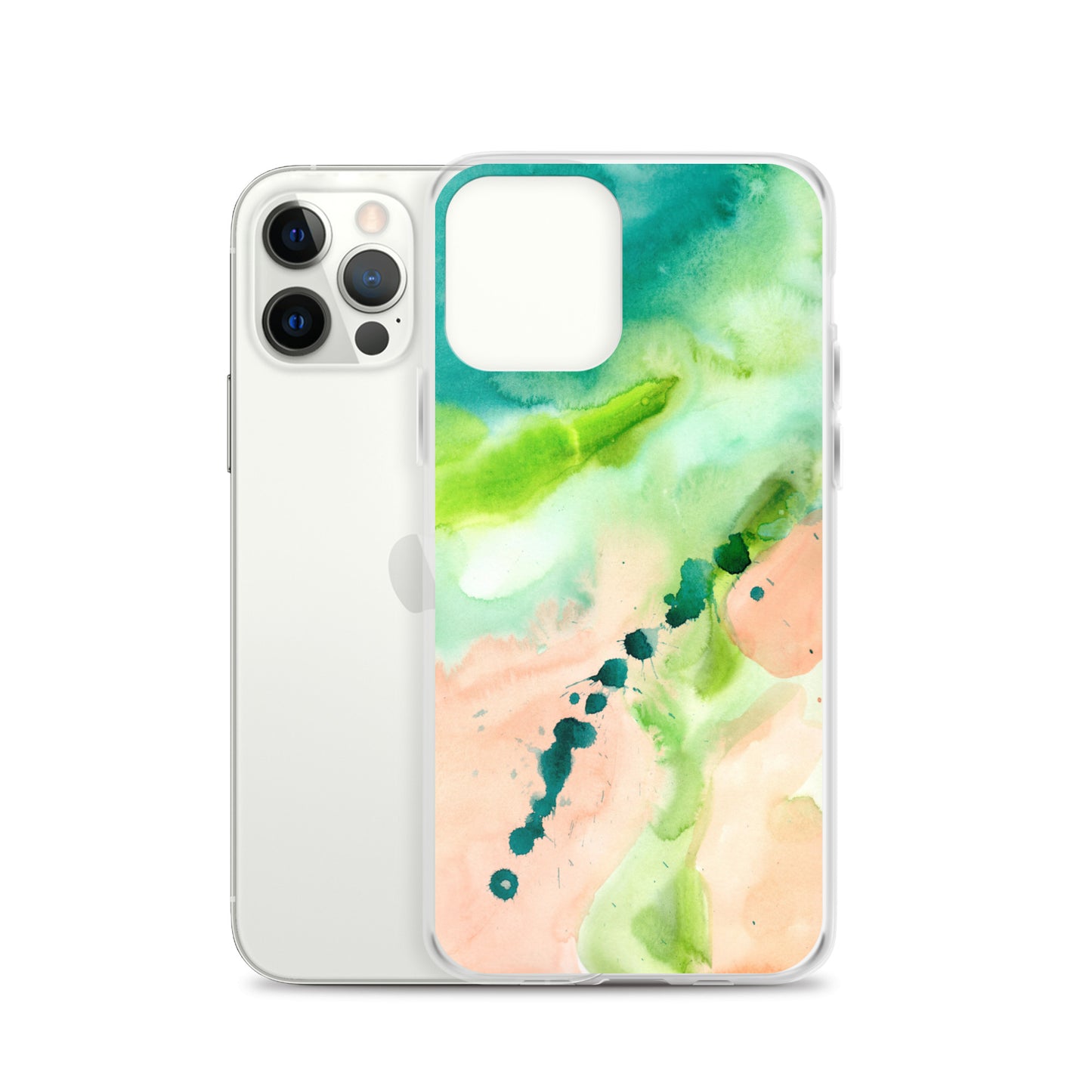 Coral and Aqua Abstract Design Clear Case for iPhone® - Aquamarine Design - Artistic Gifts for Women - Art by Artist Tania Herrera from Aquamarine Design Studio