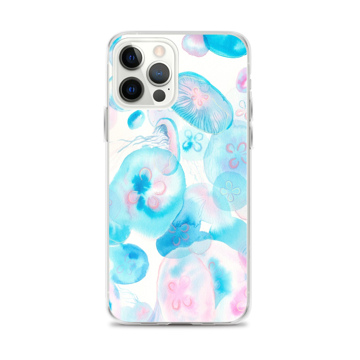 Light Blue Jelly Fish Clear Case for iPhone® - Aquamarine Design - Artistic Gifts for Women - Art by Artist Tania Herrera from Aquamarine Design Studio