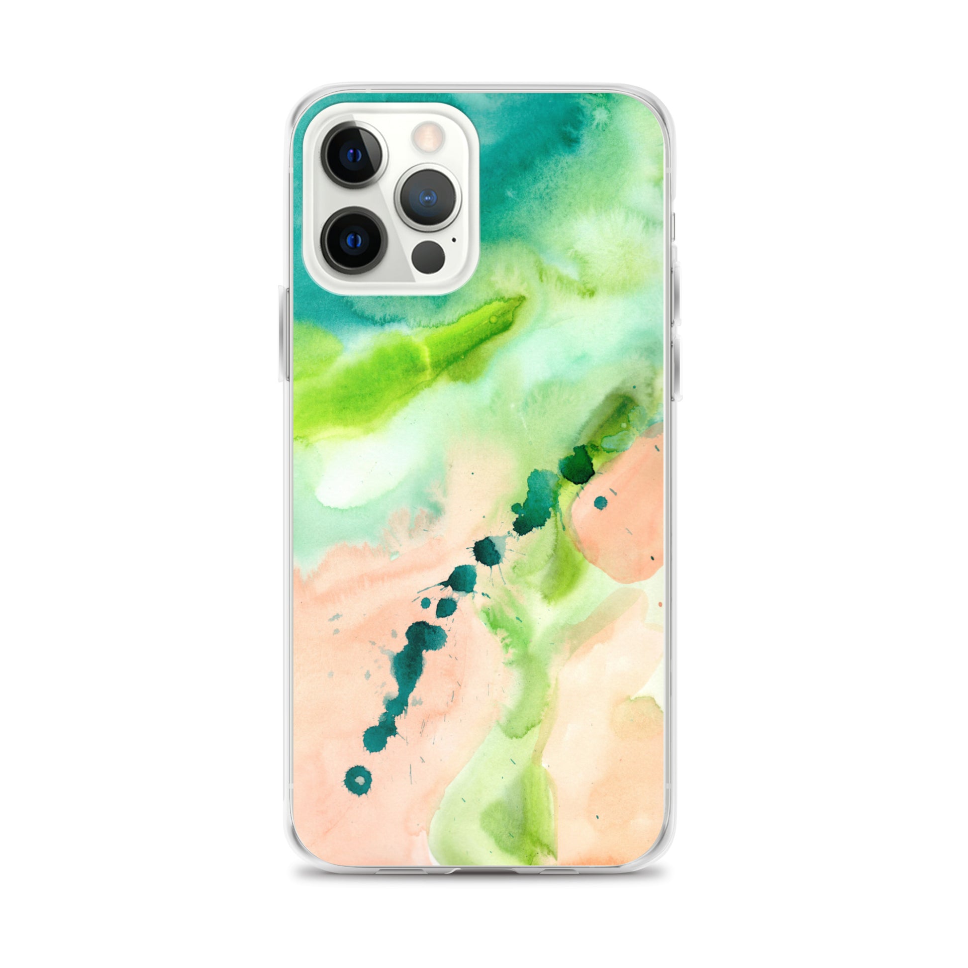 Coral and Aqua Abstract Design Clear Case for iPhone® - Aquamarine Design - Artistic Gifts for Women - Art by Artist Tania Herrera from Aquamarine Design Studio