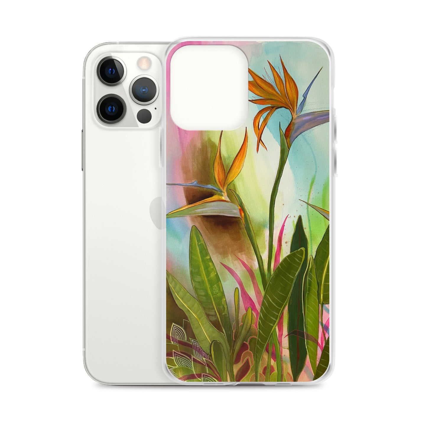 Birds in Paradise Clear Case for iPhone® - Aquamarine Design - Artistic Gifts for Women - Art by Artist Tania Herrera from Aquamarine Design Studio