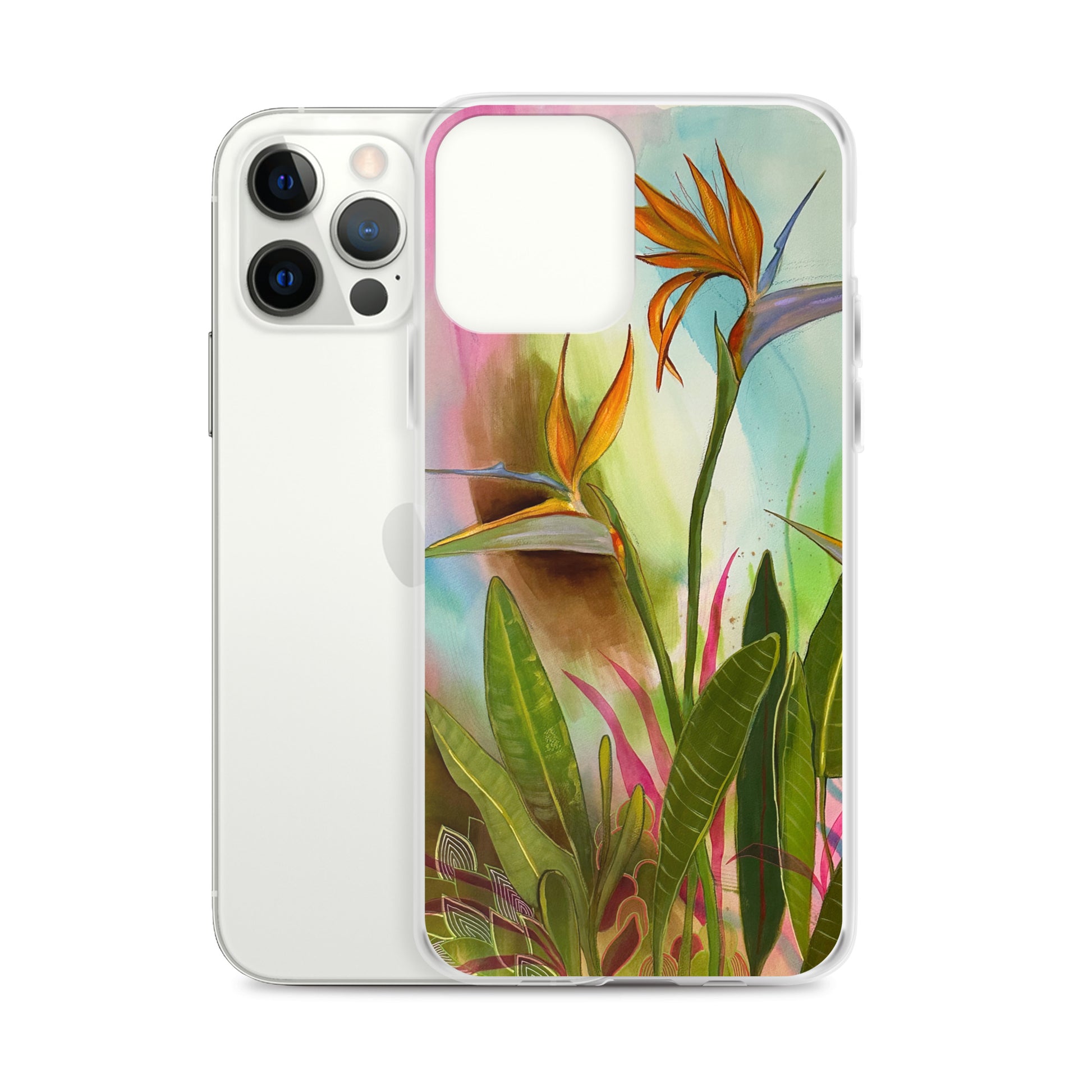 Birds in Paradise Clear Case for iPhone® - Aquamarine Design - Artistic Gifts for Women - Art by Artist Tania Herrera from Aquamarine Design Studio