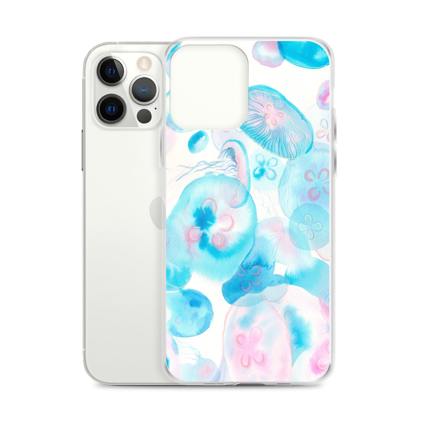 Light Blue Jelly Fish Clear Case for iPhone® - Aquamarine Design - Artistic Gifts for Women - Art by Artist Tania Herrera from Aquamarine Design Studio