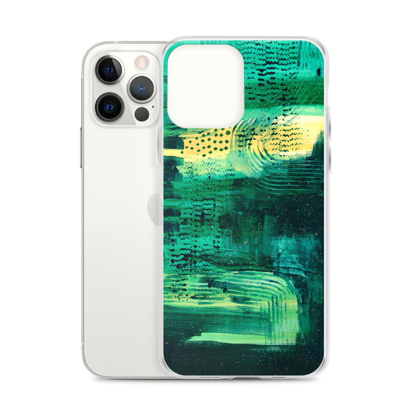 Deep Green Clear Case for iPhone® - Aquamarine Design - Artistic Gifts for Women - Art by Artist Tania Herrera from Aquamarine Design Studio