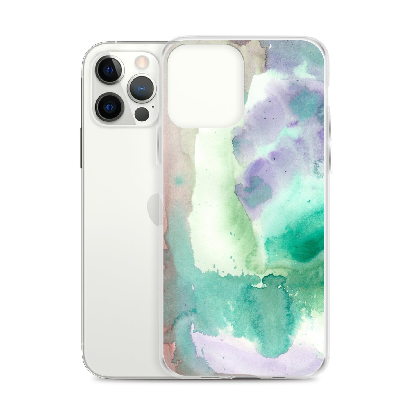 Purple and Green Abstract Clear Case for iPhone® - Aquamarine Design - Artistic Gifts for Women - Art by Artist Tania Herrera from Aquamarine Design Studio