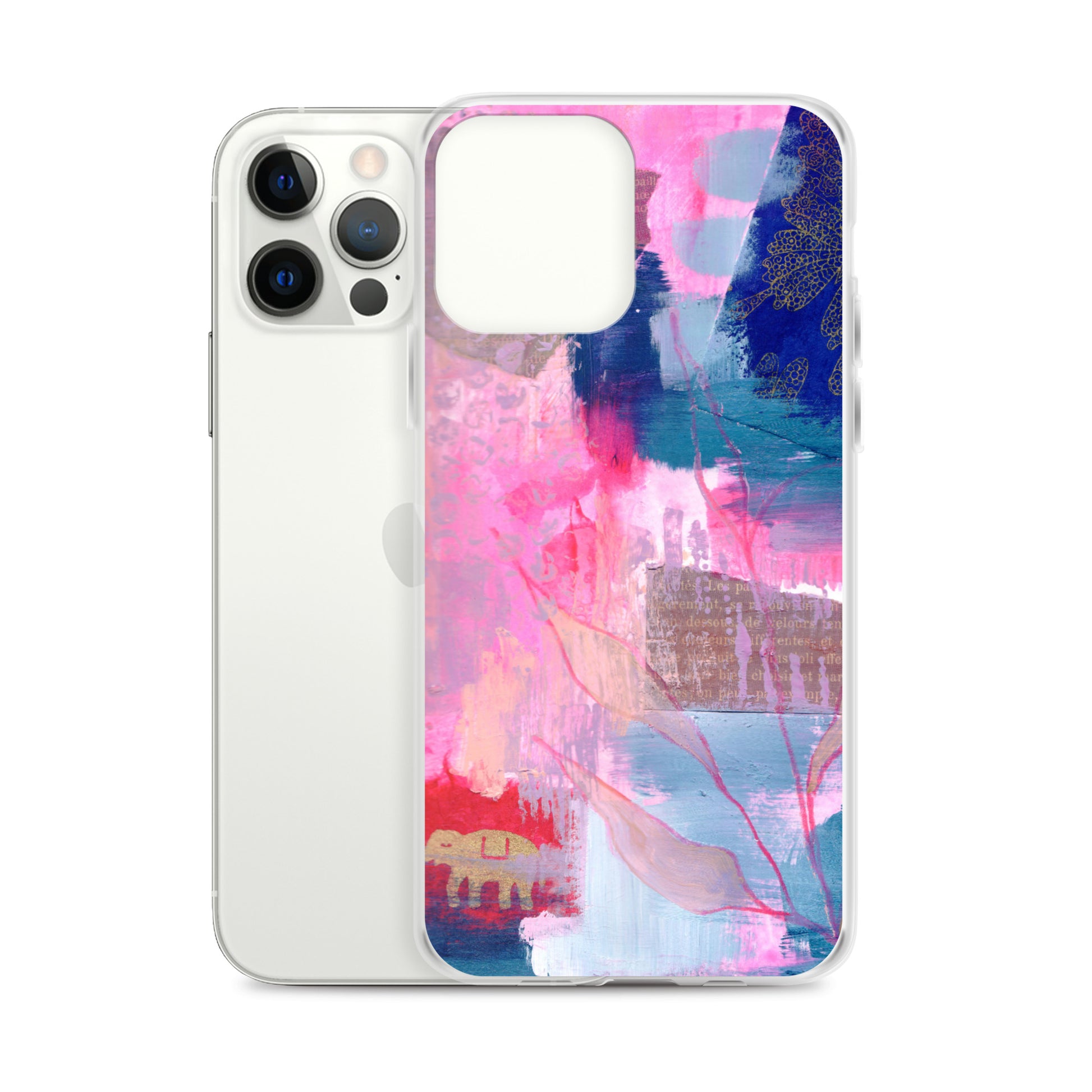 Collage Design Clear Case for iPhone® - Aquamarine Design - Artistic Gifts for Women - Art by Artist Tania Herrera from Aquamarine Design Studio