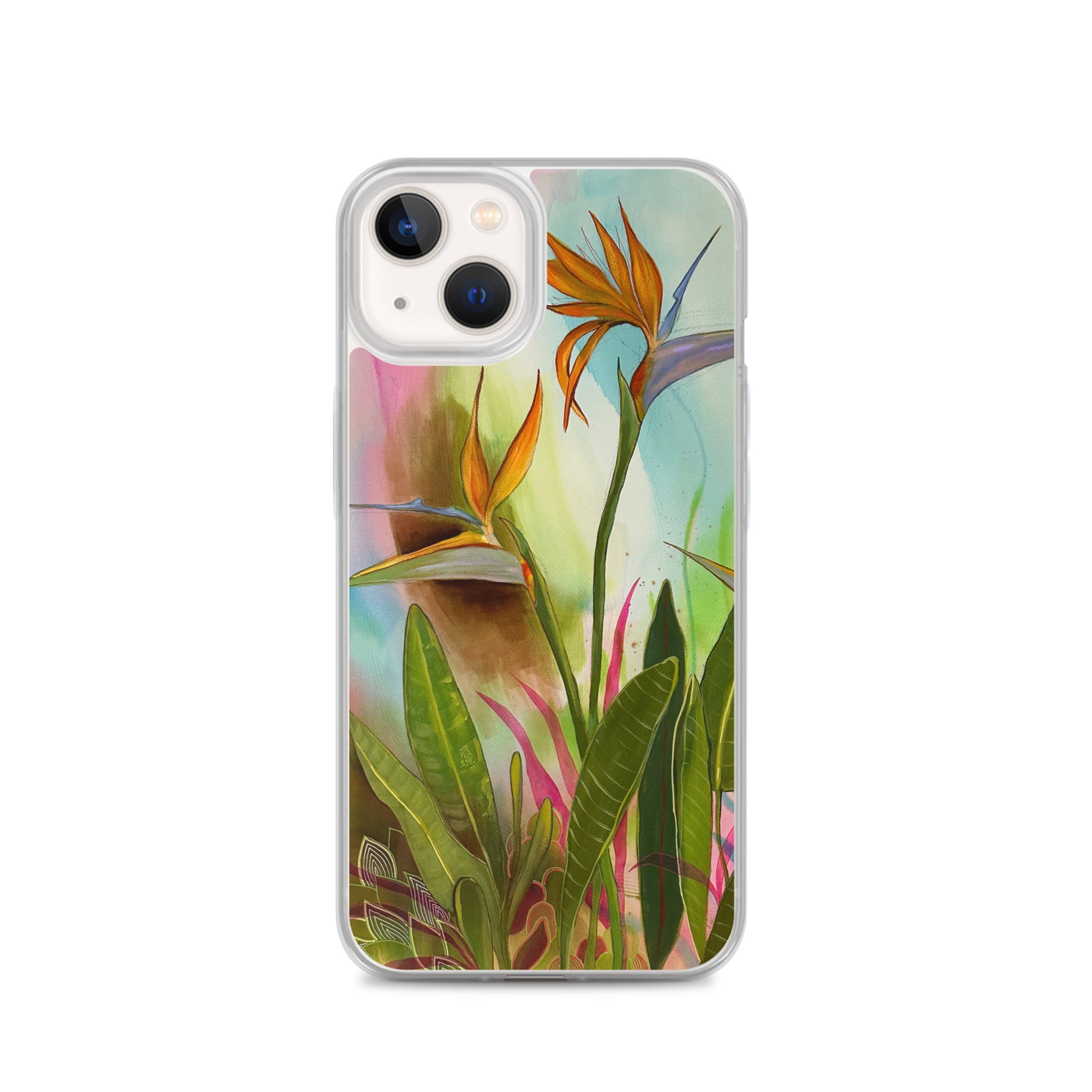 Birds in Paradise Clear Case for iPhone® - Aquamarine Design - Artistic Gifts for Women - Art by Artist Tania Herrera from Aquamarine Design Studio