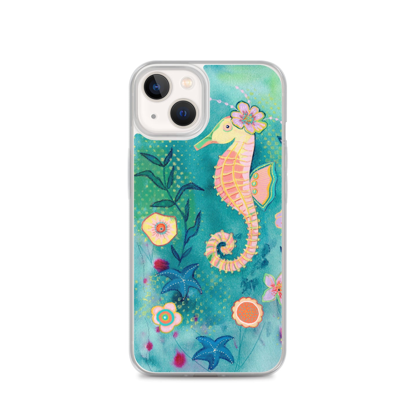 Seahorse Clear Case for iPhone® - Aquamarine Design - Artistic Gifts for Women - Art by Artist Tania Herrera from Aquamarine Design Studio