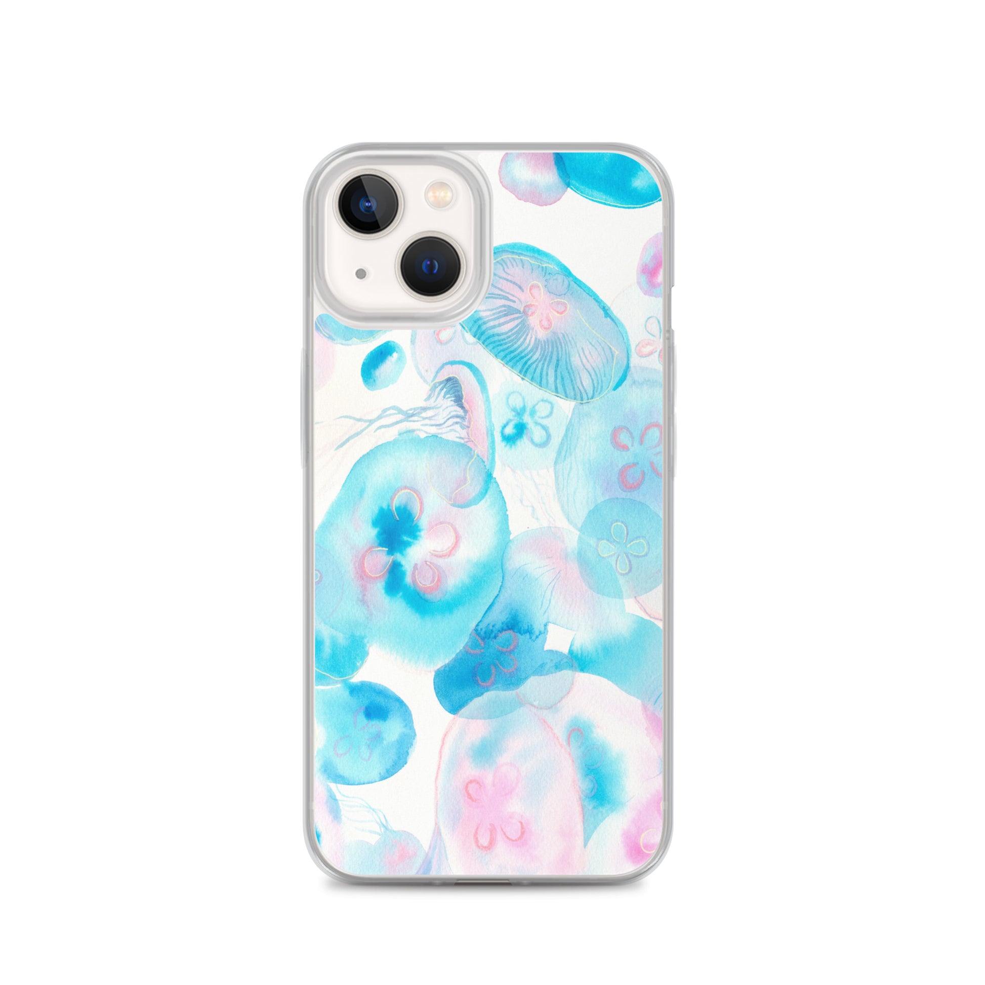 Light Blue Jelly Fish Clear Case for iPhone® - Aquamarine Design - Artistic Gifts for Women - Art by Artist Tania Herrera from Aquamarine Design Studio