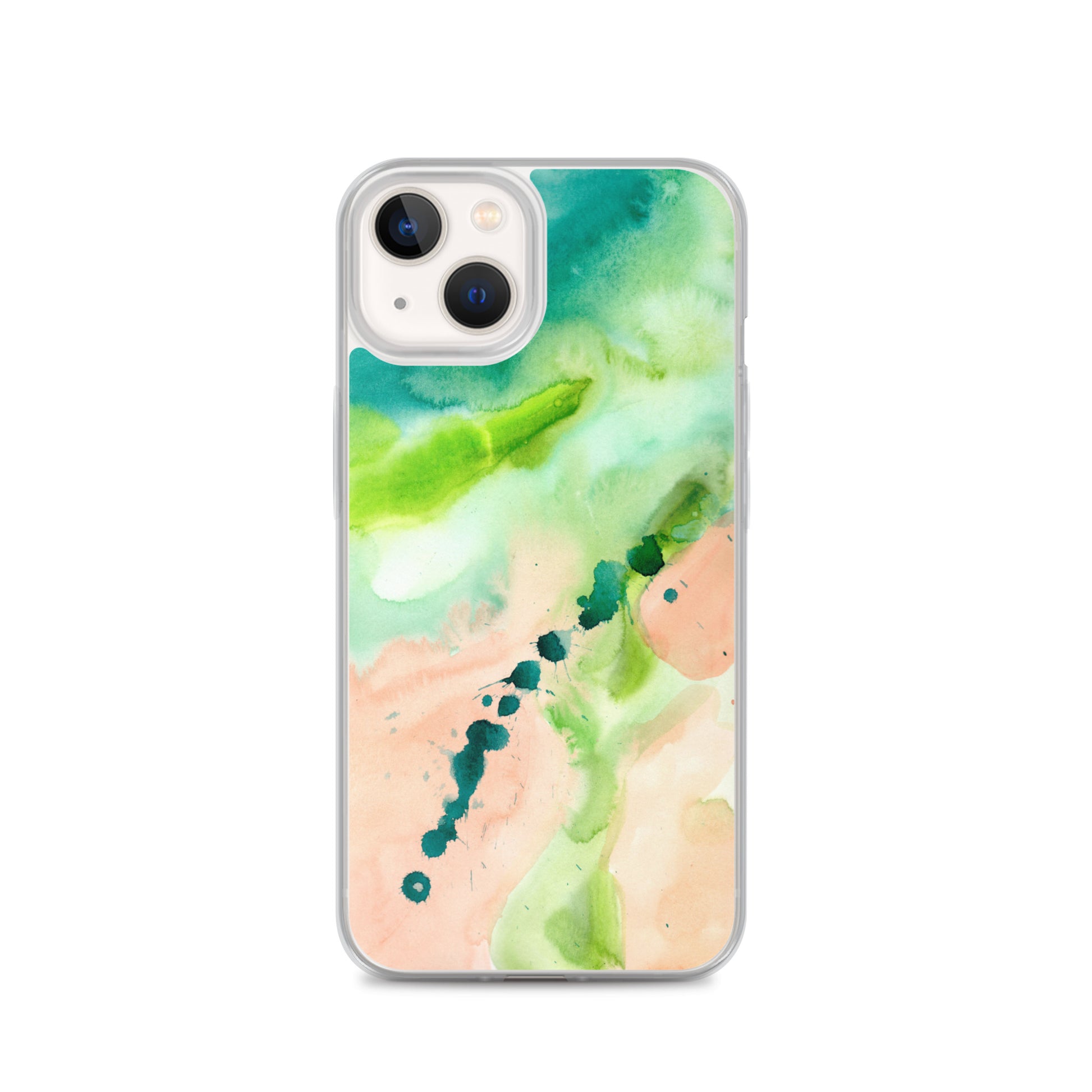 Coral and Aqua Abstract Design Clear Case for iPhone® - Aquamarine Design - Artistic Gifts for Women - Art by Artist Tania Herrera from Aquamarine Design Studio