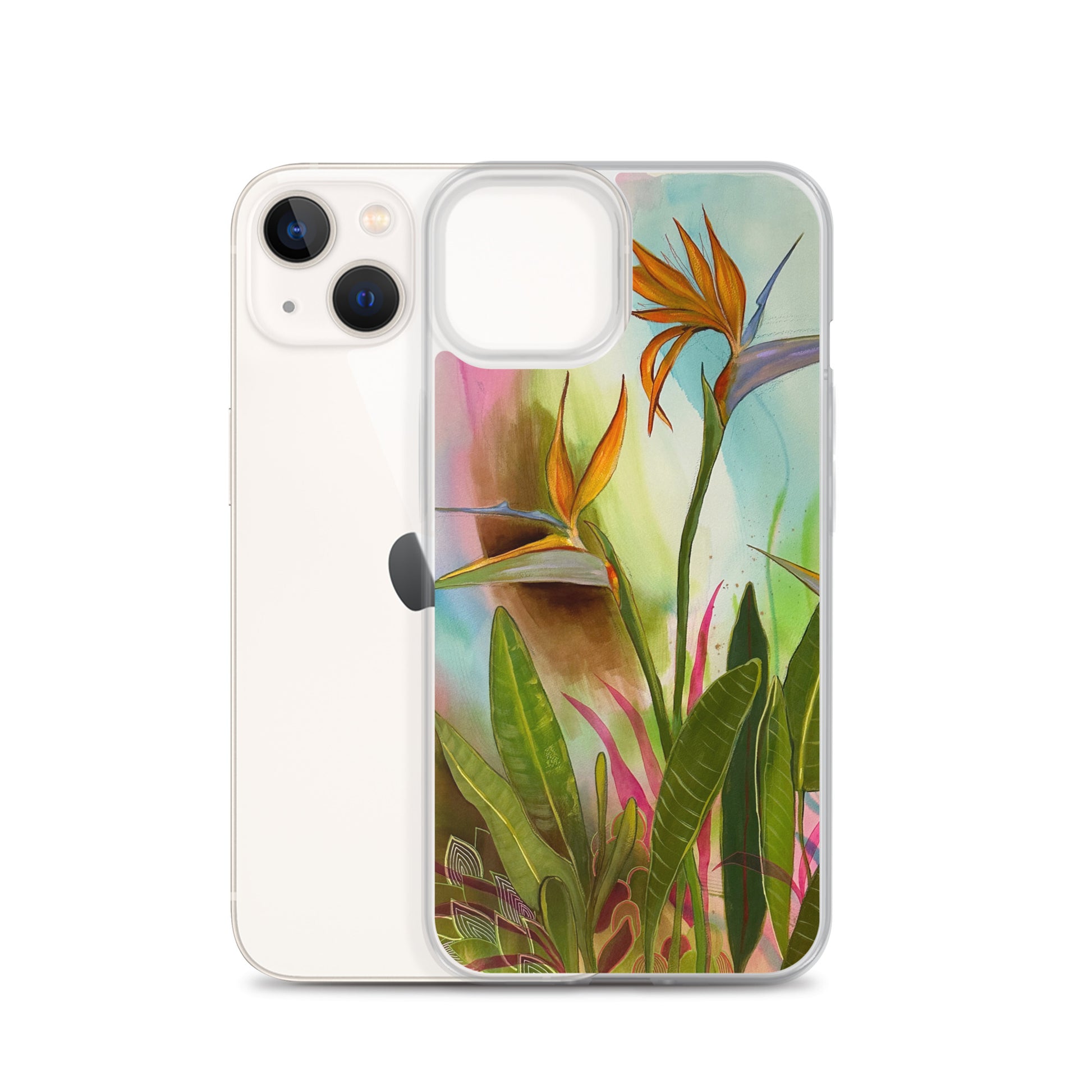Birds in Paradise Clear Case for iPhone® - Aquamarine Design - Artistic Gifts for Women - Art by Artist Tania Herrera from Aquamarine Design Studio