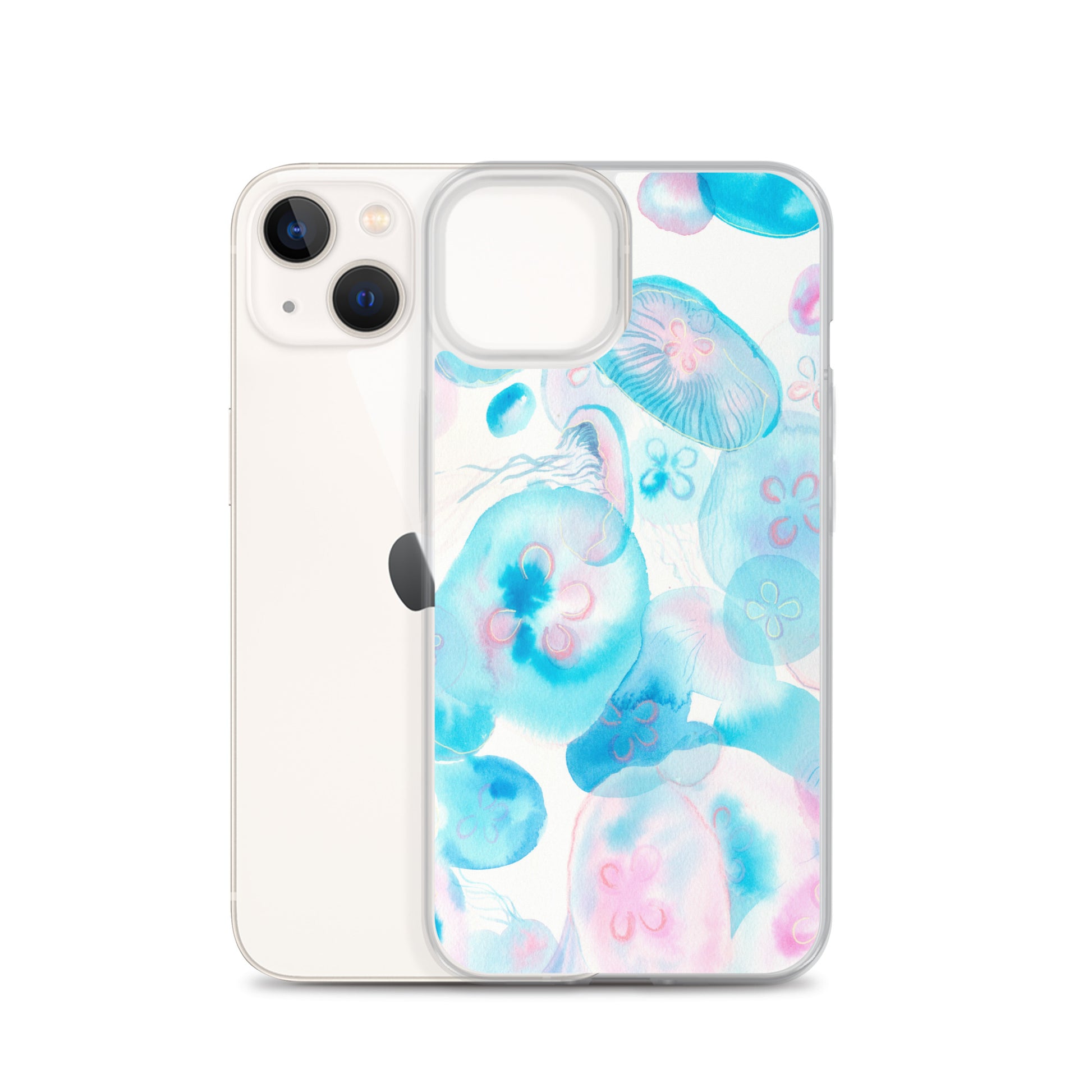 Light Blue Jelly Fish Clear Case for iPhone® - Aquamarine Design - Artistic Gifts for Women - Art by Artist Tania Herrera from Aquamarine Design Studio