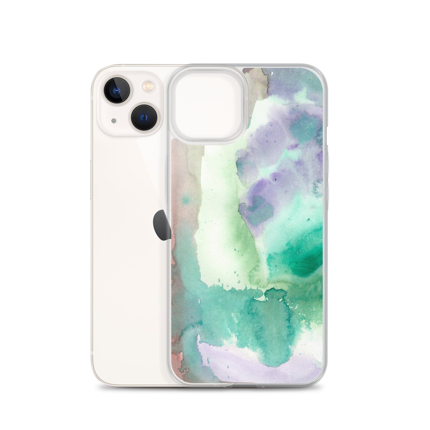 Purple and Green Abstract Clear Case for iPhone® - Aquamarine Design - Artistic Gifts for Women - Art by Artist Tania Herrera from Aquamarine Design Studio
