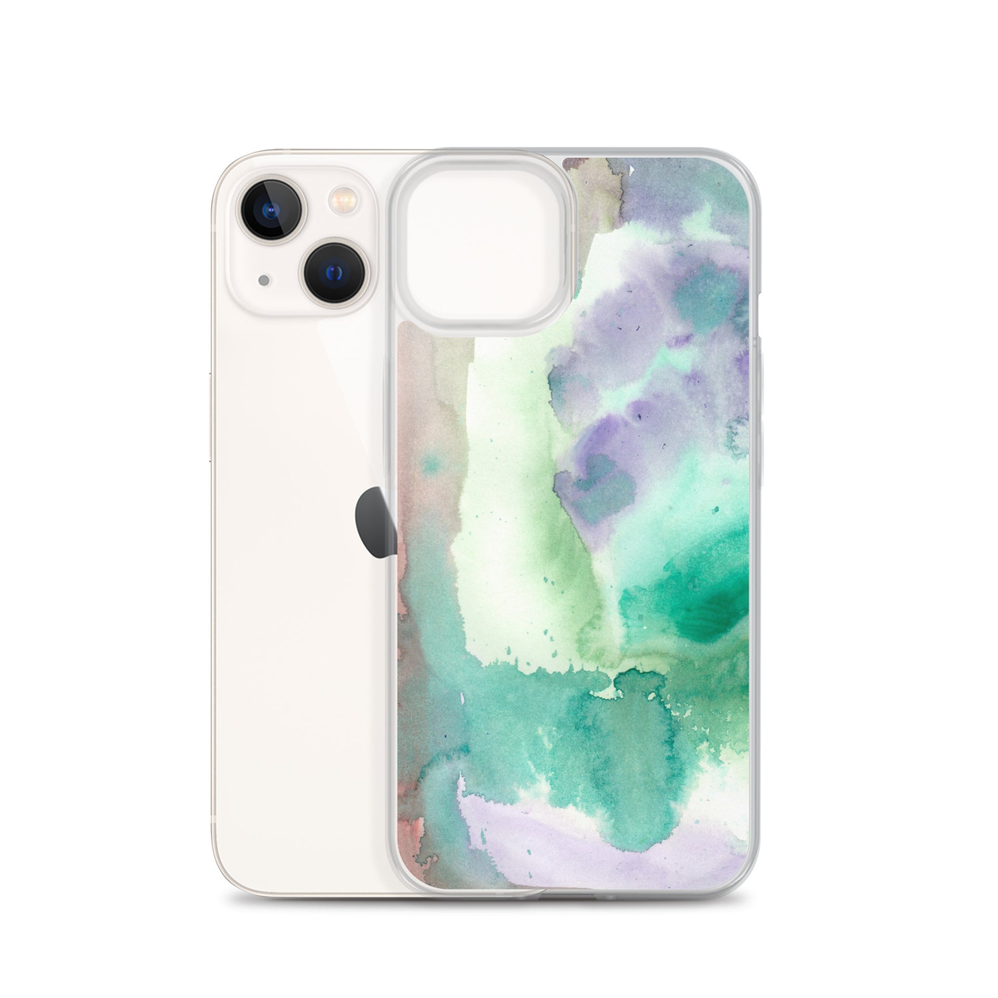 Purple and Green Abstract Clear Case for iPhone® - Aquamarine Design - Artistic Gifts for Women - Art by Artist Tania Herrera from Aquamarine Design Studio