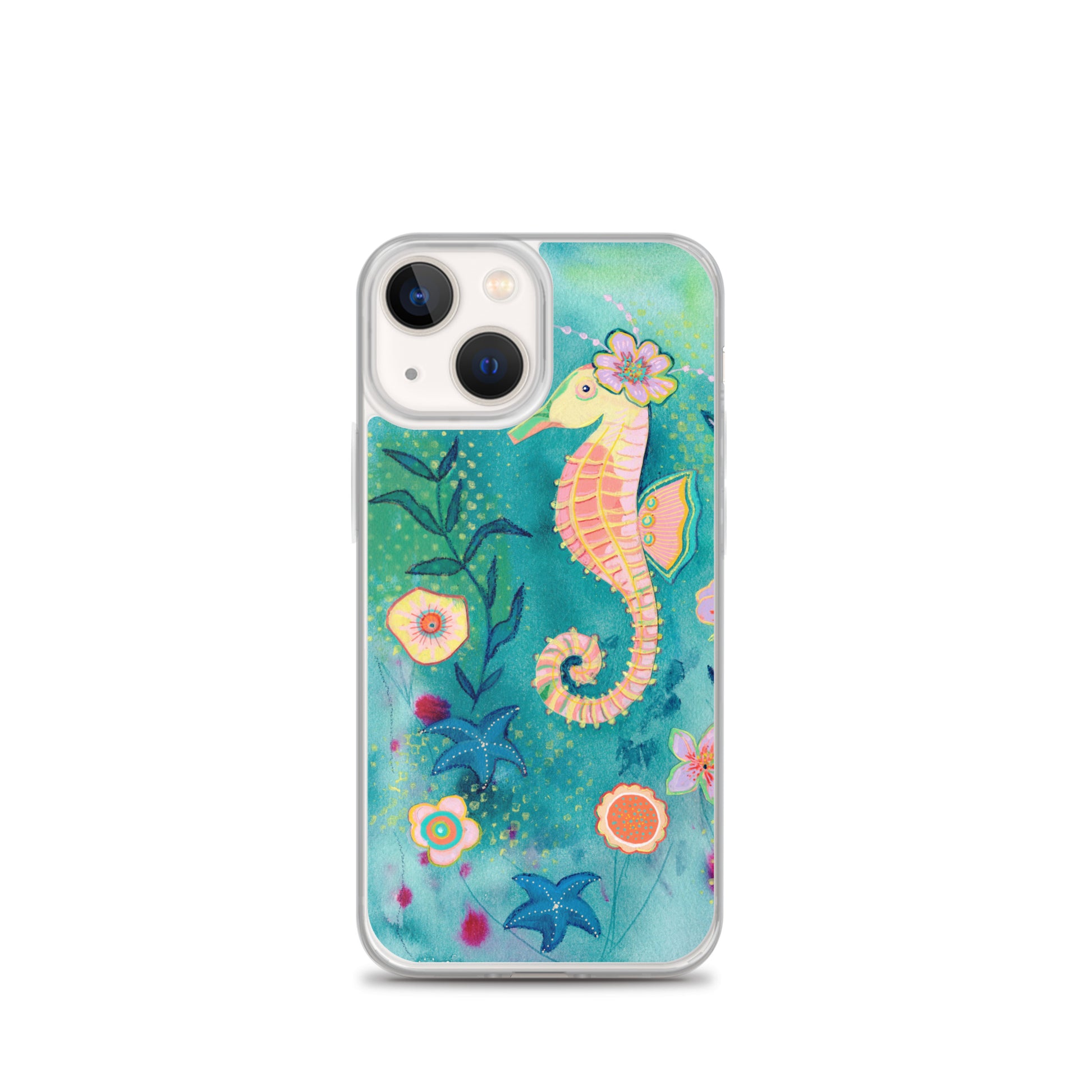 Seahorse Clear Case for iPhone® - Aquamarine Design - Artistic Gifts for Women - Art by Artist Tania Herrera from Aquamarine Design Studio