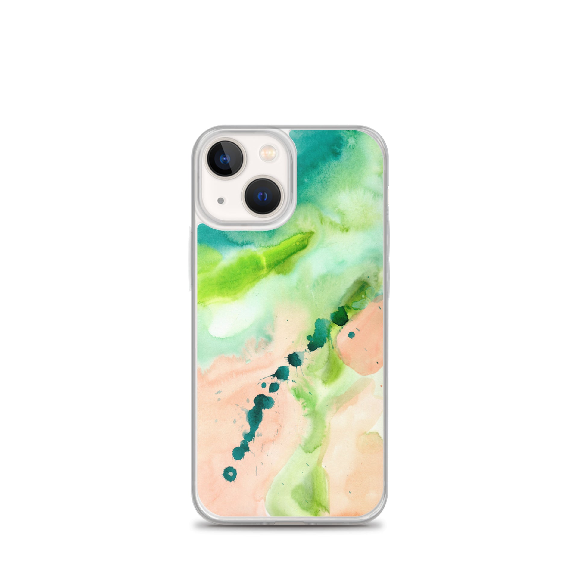 Coral and Aqua Abstract Design Clear Case for iPhone® - Aquamarine Design - Artistic Gifts for Women - Art by Artist Tania Herrera from Aquamarine Design Studio