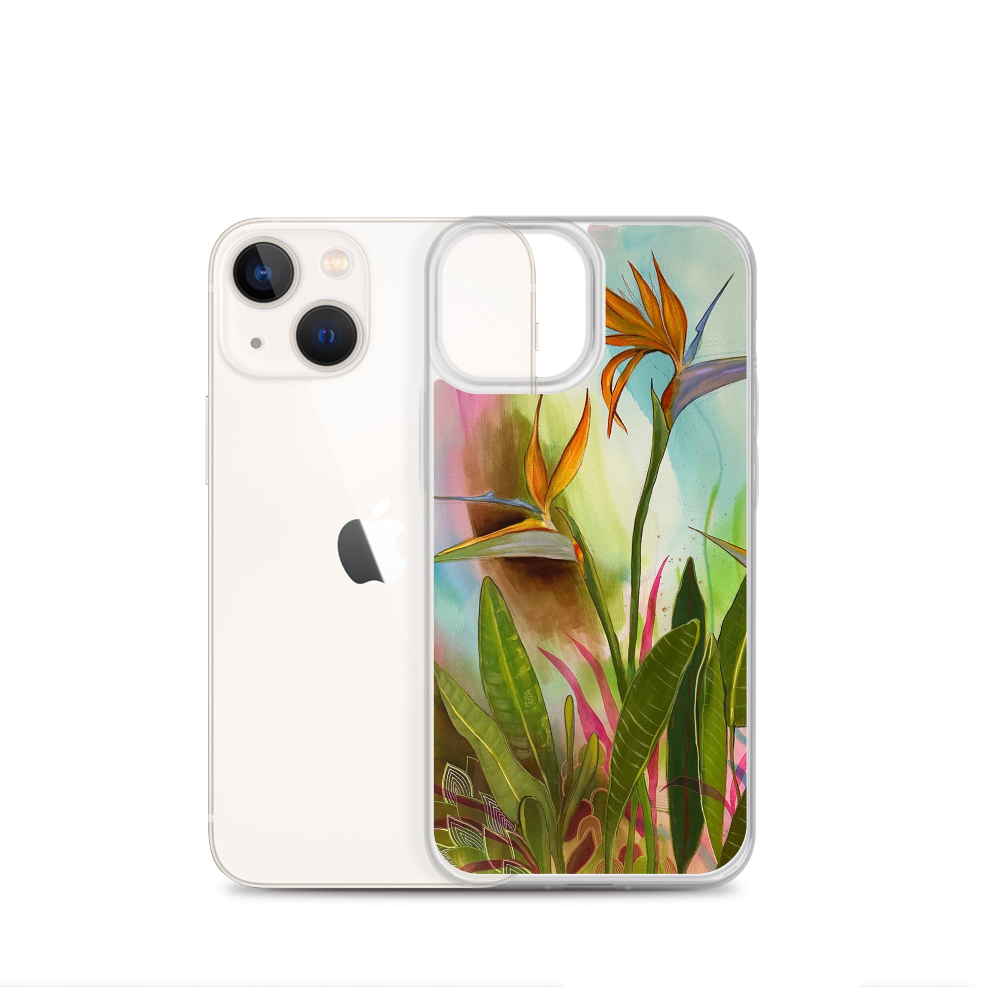 Birds in Paradise Clear Case for iPhone® - Aquamarine Design - Artistic Gifts for Women - Art by Artist Tania Herrera from Aquamarine Design Studio