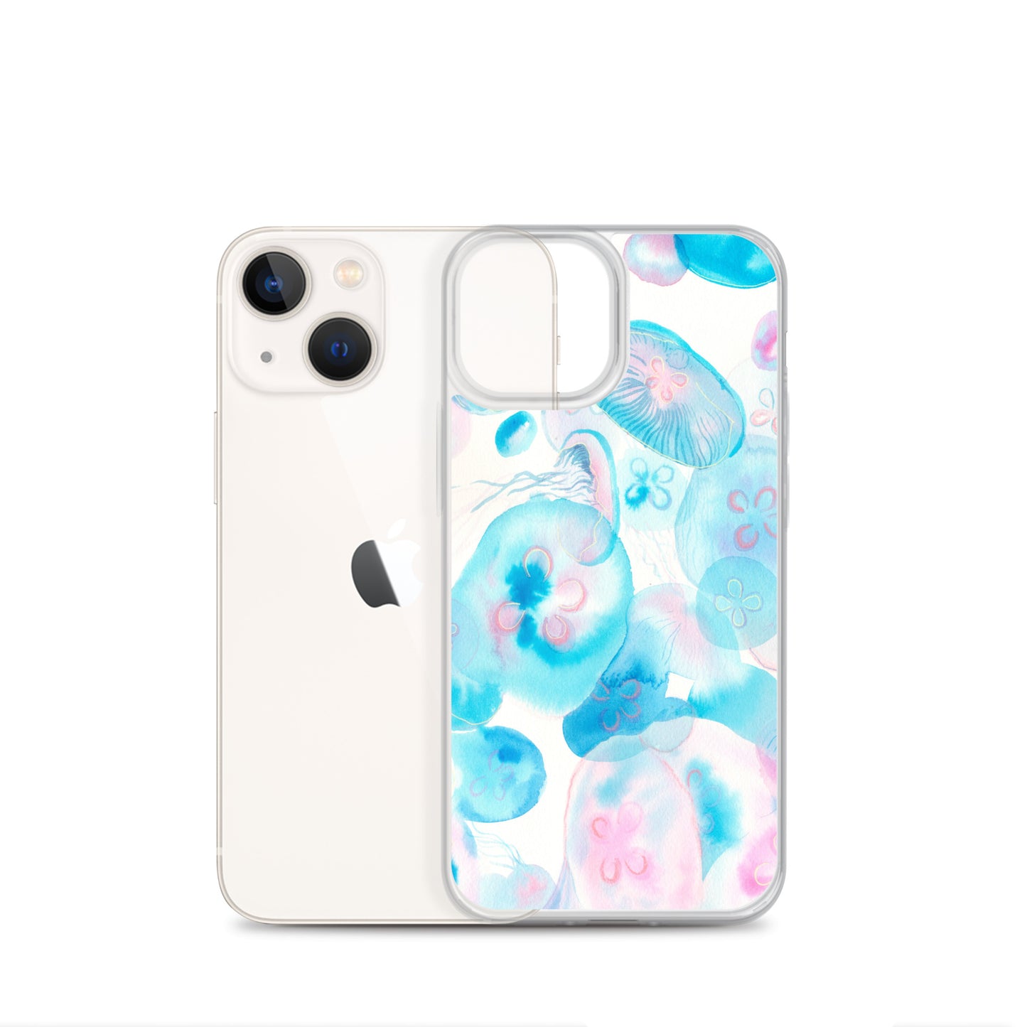 Light Blue Jelly Fish Clear Case for iPhone® - Aquamarine Design - Artistic Gifts for Women - Art by Artist Tania Herrera from Aquamarine Design Studio