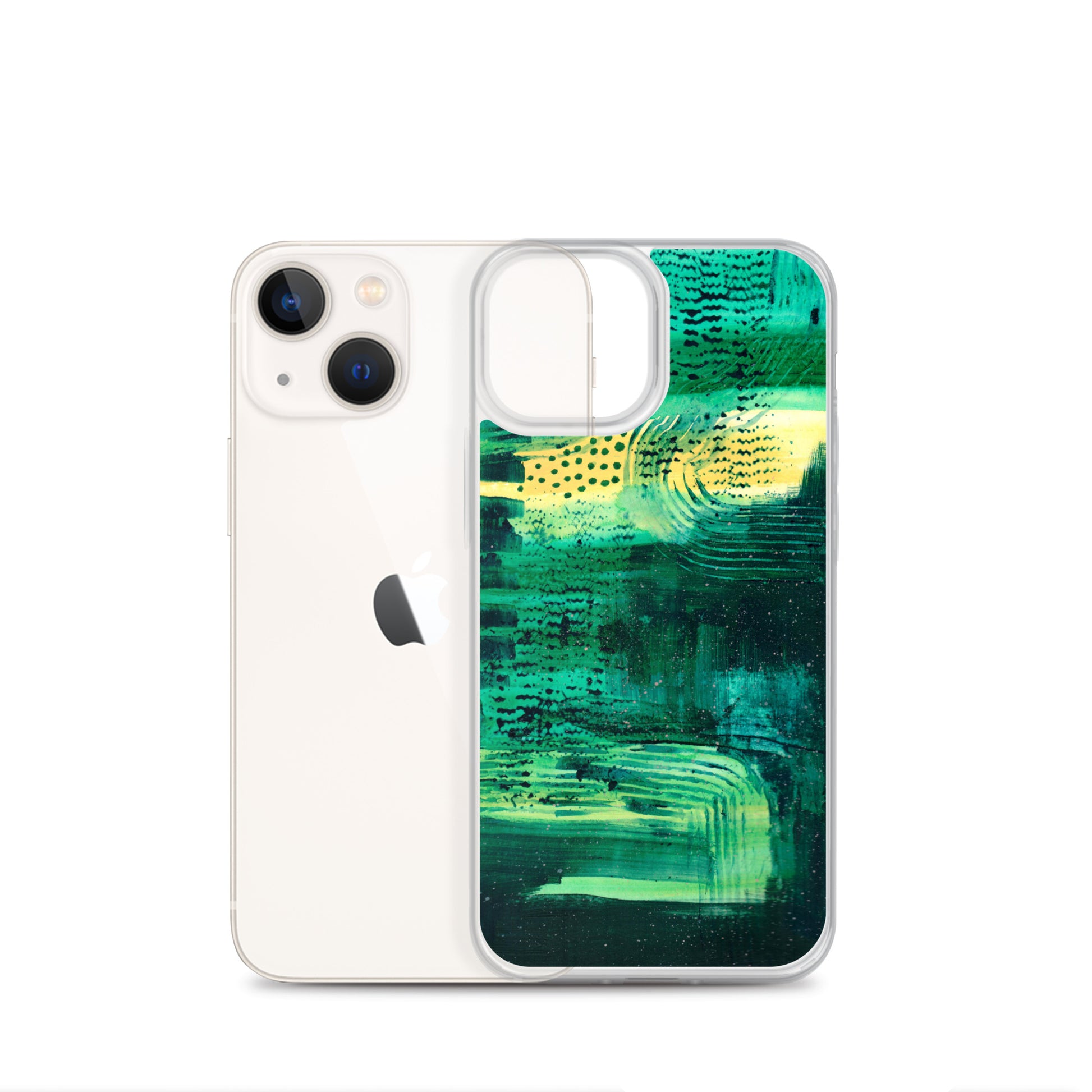 Deep Green Clear Case for iPhone® - Aquamarine Design - Artistic Gifts for Women - Art by Artist Tania Herrera from Aquamarine Design Studio