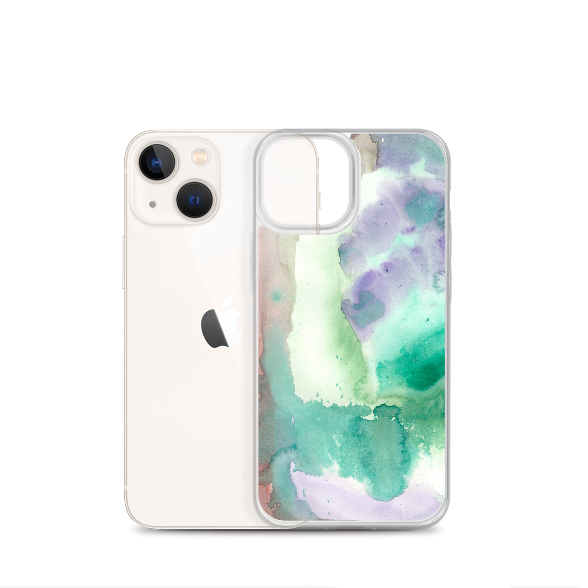 Purple and Green Abstract Clear Case for iPhone® - Aquamarine Design - Artistic Gifts for Women - Art by Artist Tania Herrera from Aquamarine Design Studio