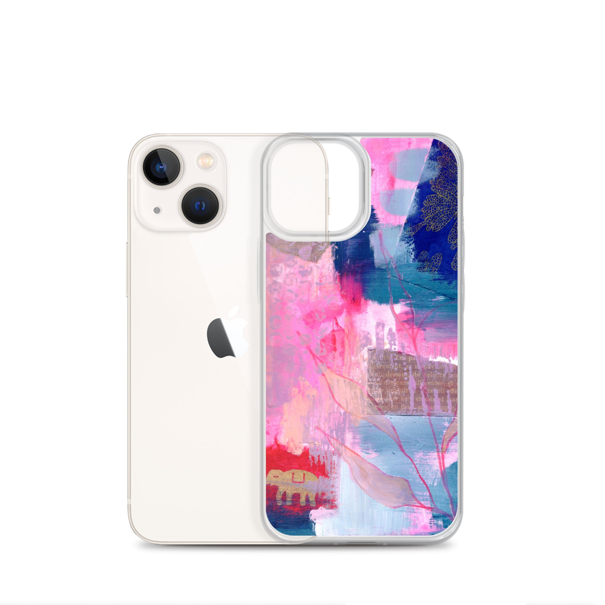 Collage Design Clear Case for iPhone® - Aquamarine Design - Artistic Gifts for Women - Art by Artist Tania Herrera from Aquamarine Design Studio