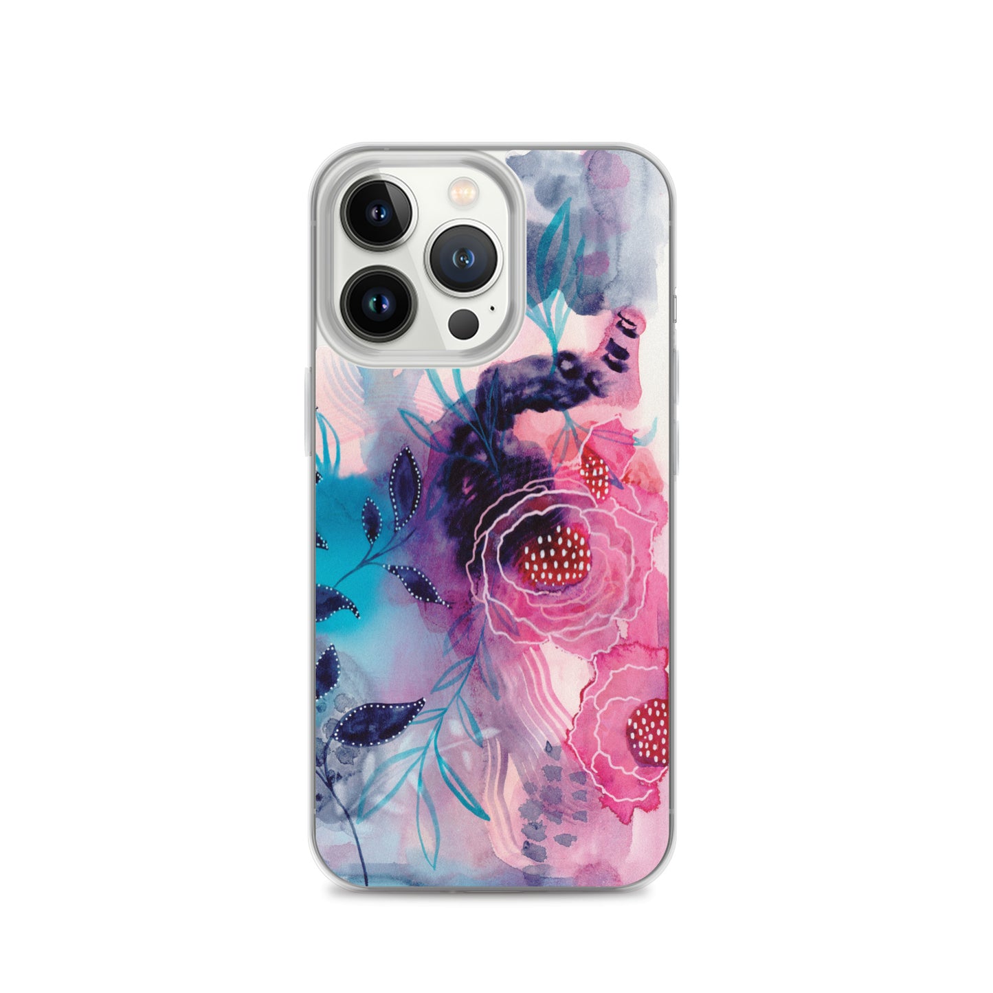 Blue Leaves Clear Case for iPhone® - Aquamarine Design - Artistic Gifts for Women - Art by Artist Tania Herrera from Aquamarine Design Studio