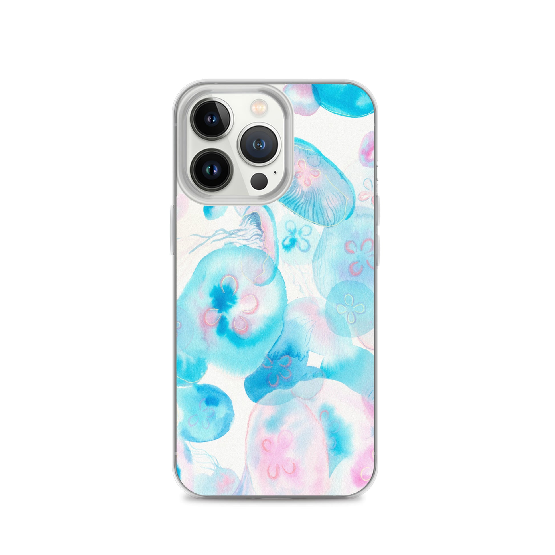 Light Blue Jelly Fish Clear Case for iPhone® - Aquamarine Design - Artistic Gifts for Women - Art by Artist Tania Herrera from Aquamarine Design Studio