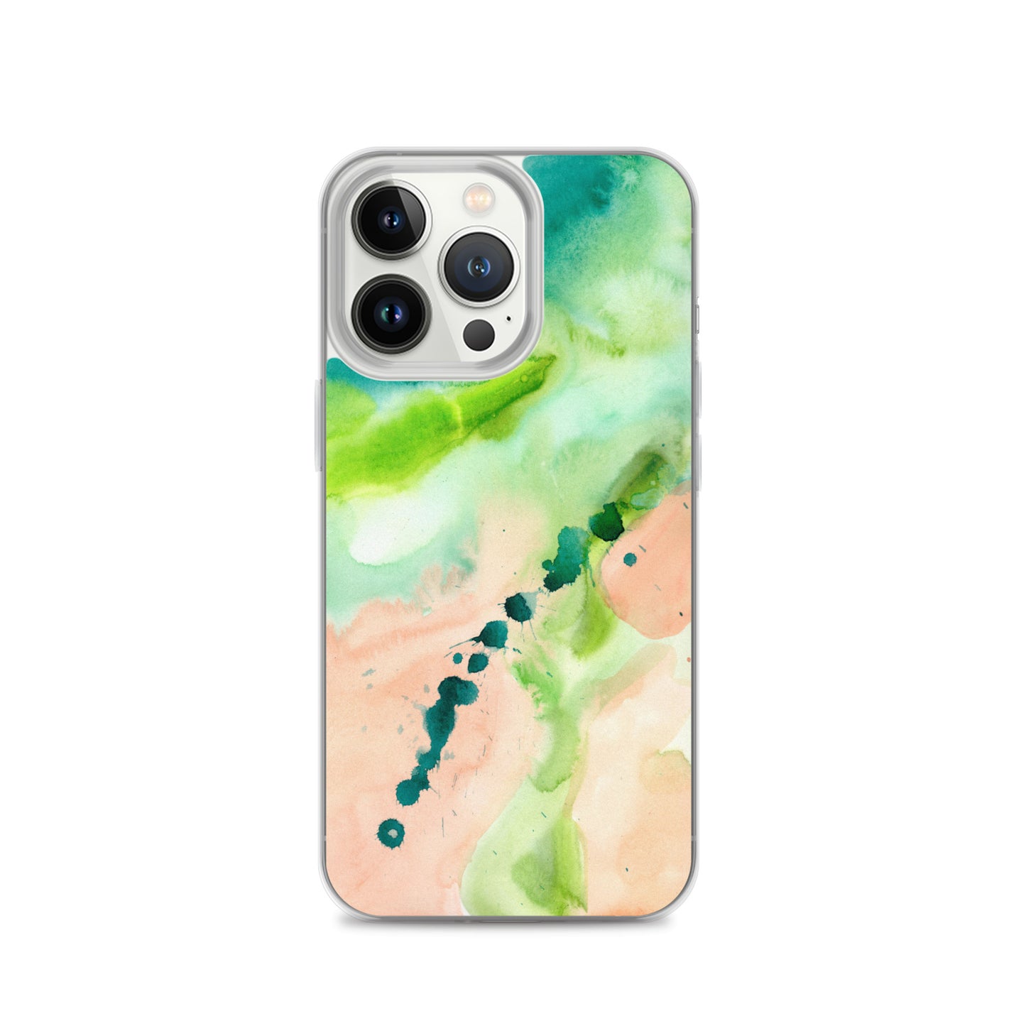 Coral and Aqua Abstract Design Clear Case for iPhone® - Aquamarine Design - Artistic Gifts for Women - Art by Artist Tania Herrera from Aquamarine Design Studio