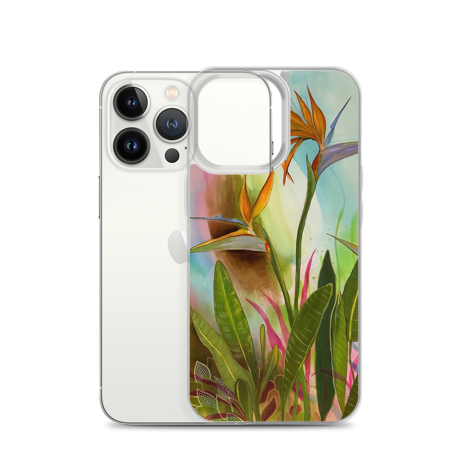 Birds in Paradise Clear Case for iPhone® - Aquamarine Design - Artistic Gifts for Women - Art by Artist Tania Herrera from Aquamarine Design Studio