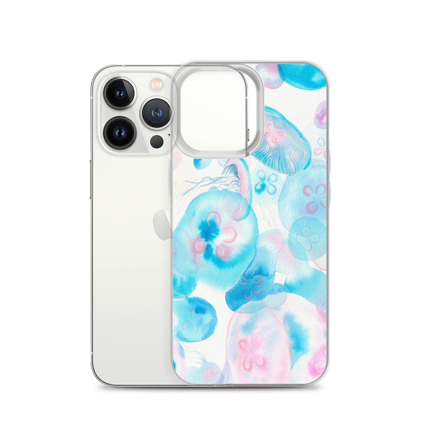 Light Blue Jelly Fish Clear Case for iPhone® - Aquamarine Design - Artistic Gifts for Women - Art by Artist Tania Herrera from Aquamarine Design Studio