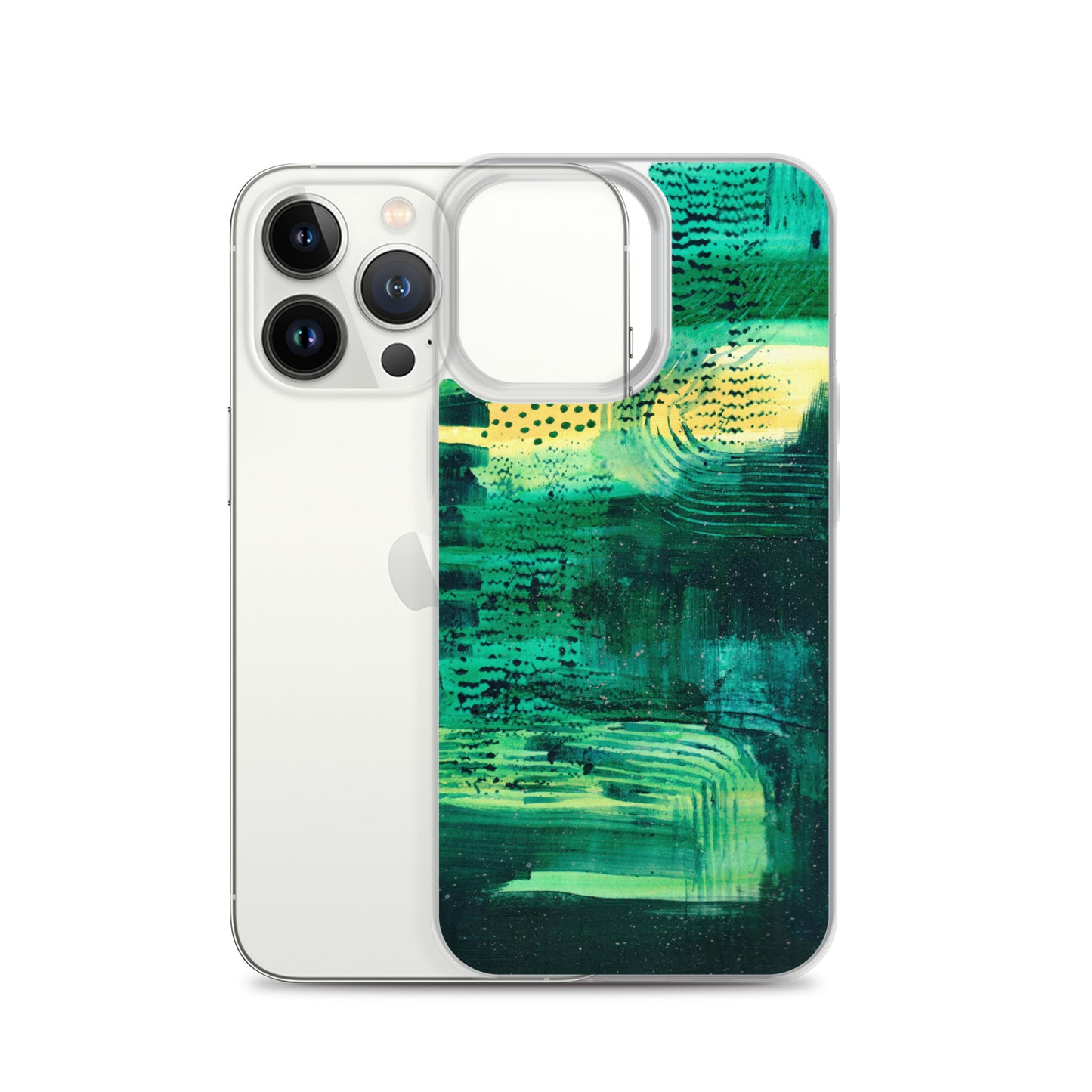Deep Green Clear Case for iPhone® - Aquamarine Design - Artistic Gifts for Women - Art by Artist Tania Herrera from Aquamarine Design Studio
