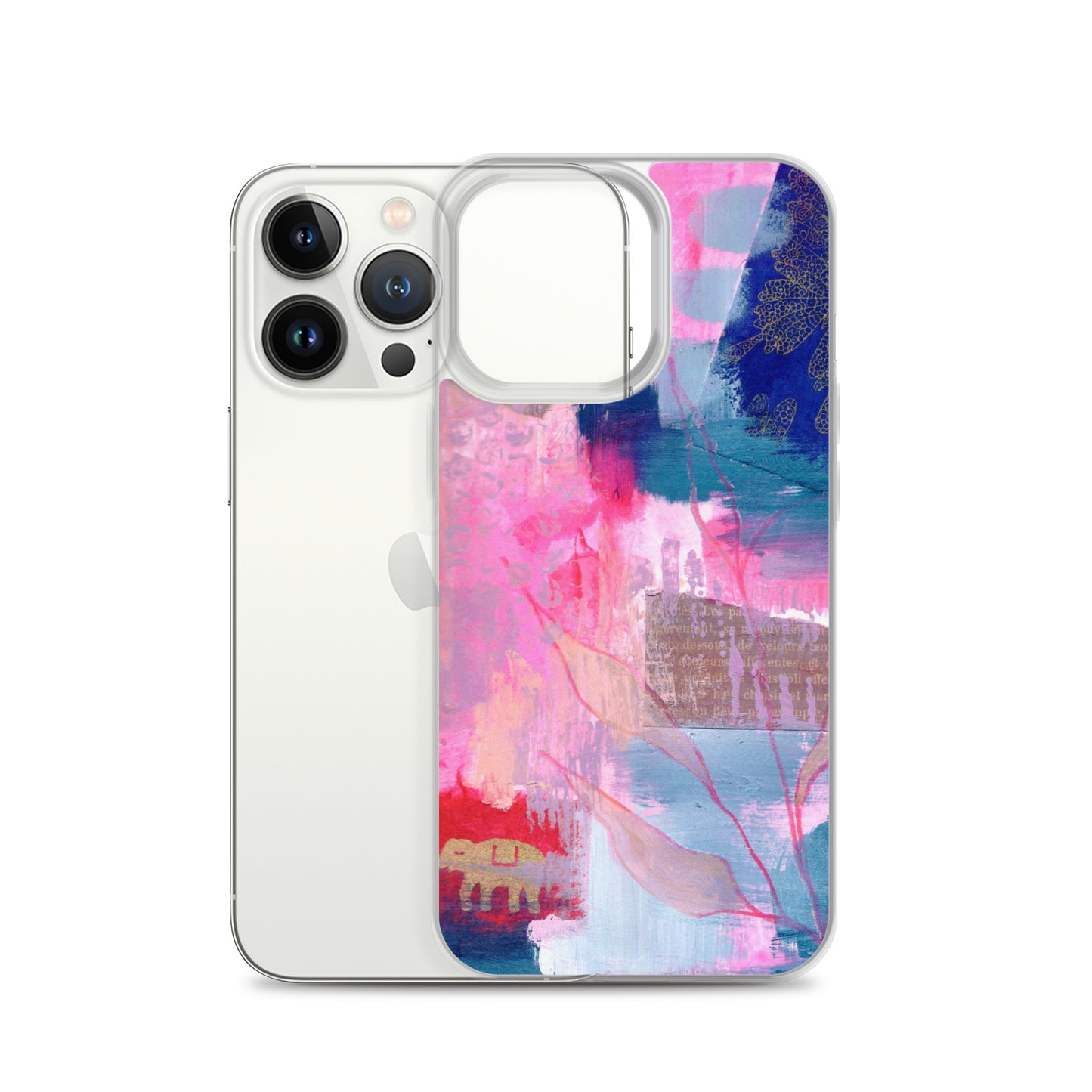 Collage Design Clear Case for iPhone® - Aquamarine Design - Artistic Gifts for Women - Art by Artist Tania Herrera from Aquamarine Design Studio