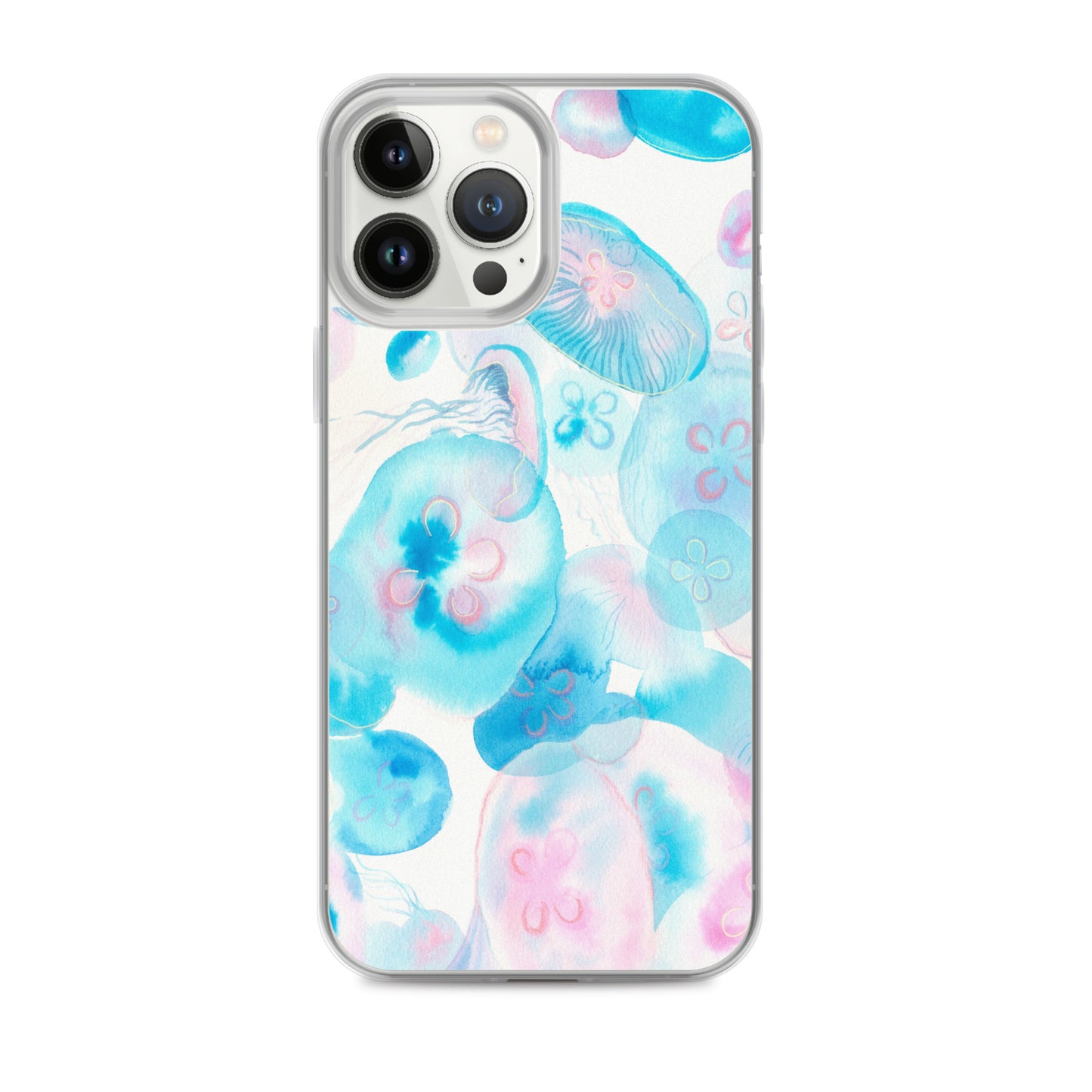 Light Blue Jelly Fish Clear Case for iPhone® - Aquamarine Design - Artistic Gifts for Women - Art by Artist Tania Herrera from Aquamarine Design Studio