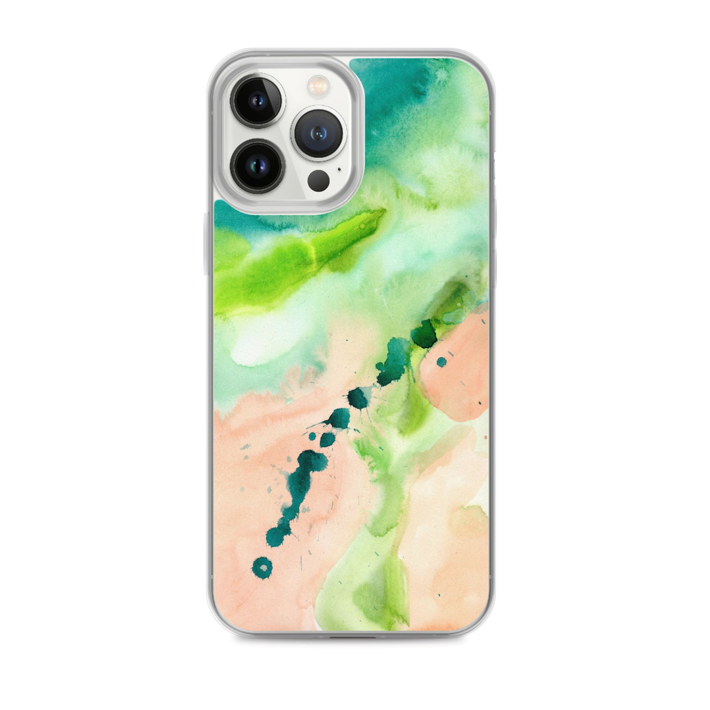 Coral and Aqua Abstract Design Clear Case for iPhone® - Aquamarine Design - Artistic Gifts for Women - Art by Artist Tania Herrera from Aquamarine Design Studio