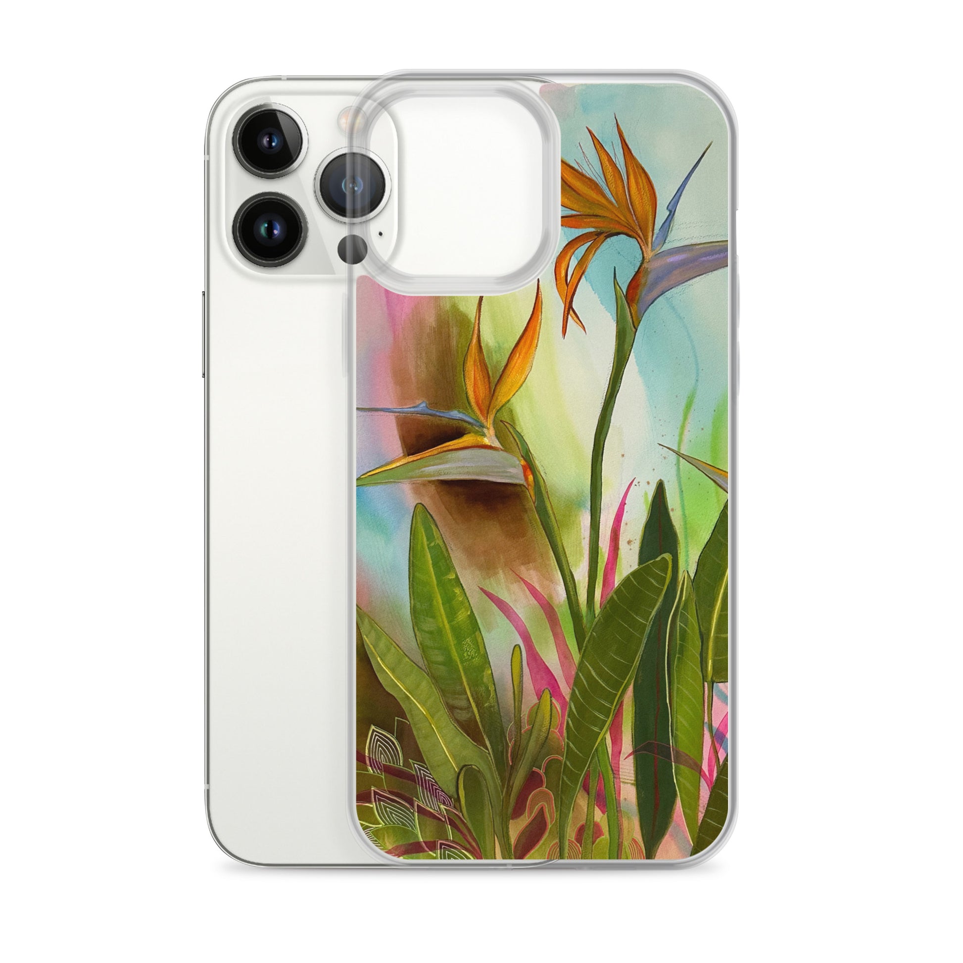 Birds in Paradise Clear Case for iPhone® - Aquamarine Design - Artistic Gifts for Women - Art by Artist Tania Herrera from Aquamarine Design Studio