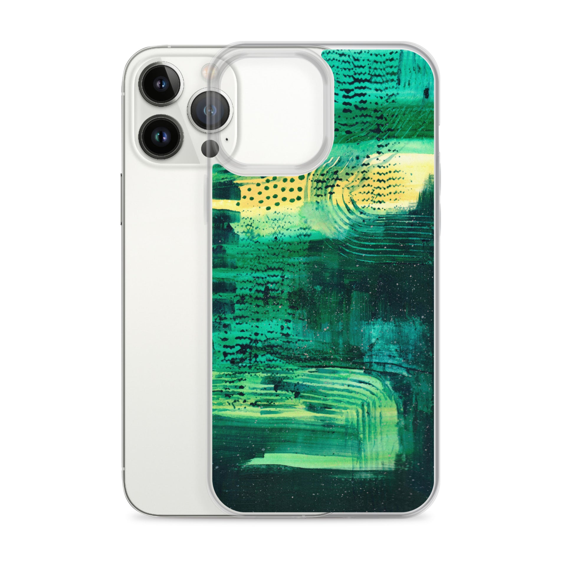 Deep Green Clear Case for iPhone® - Aquamarine Design - Artistic Gifts for Women - Art by Artist Tania Herrera from Aquamarine Design Studio