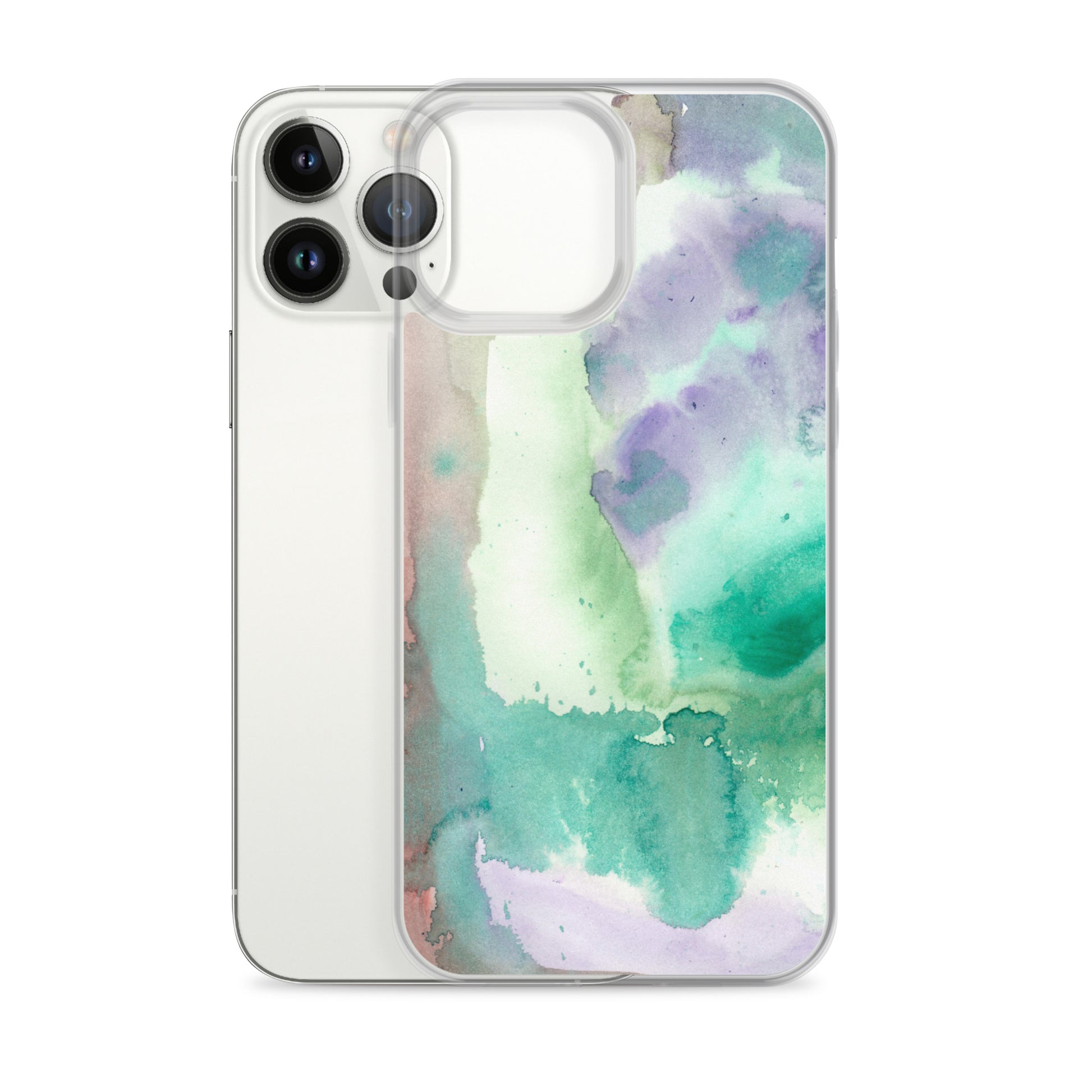 Purple and Green Abstract Clear Case for iPhone® - Aquamarine Design - Artistic Gifts for Women - Art by Artist Tania Herrera from Aquamarine Design Studio