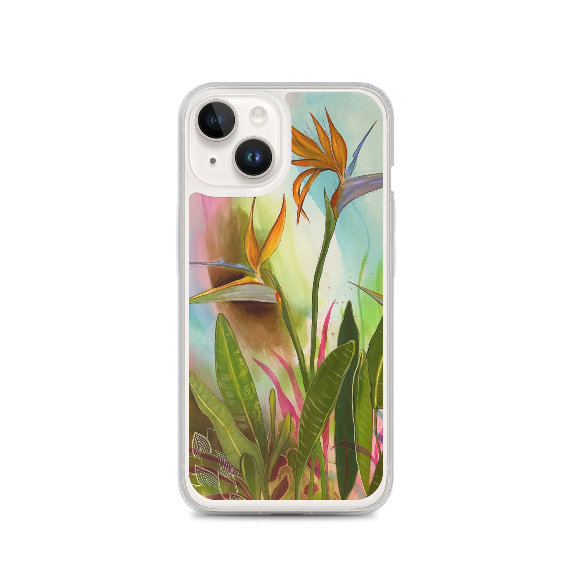 Birds in Paradise Clear Case for iPhone® - Aquamarine Design - Artistic Gifts for Women - Art by Artist Tania Herrera from Aquamarine Design Studio
