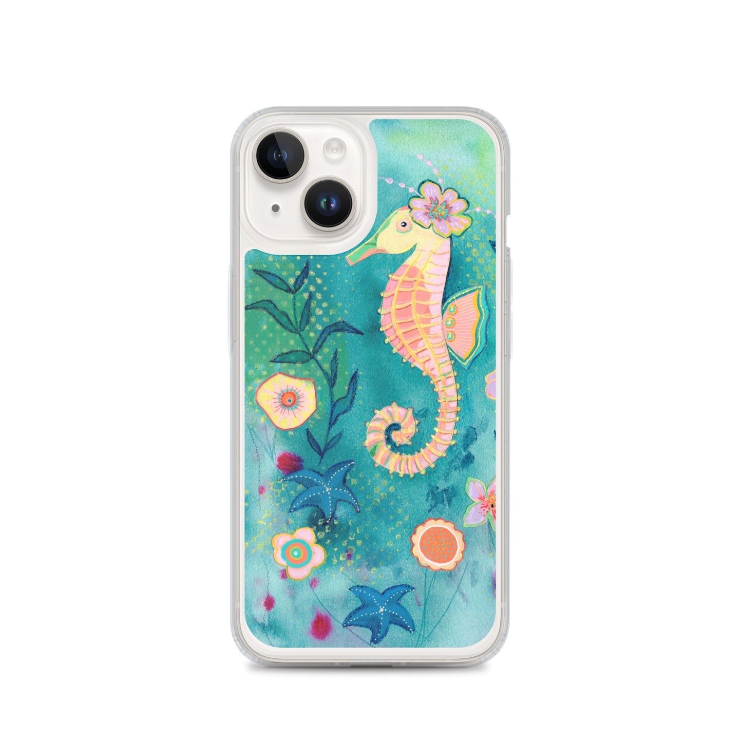Seahorse Clear Case for iPhone® - Aquamarine Design - Artistic Gifts for Women - Art by Artist Tania Herrera from Aquamarine Design Studio