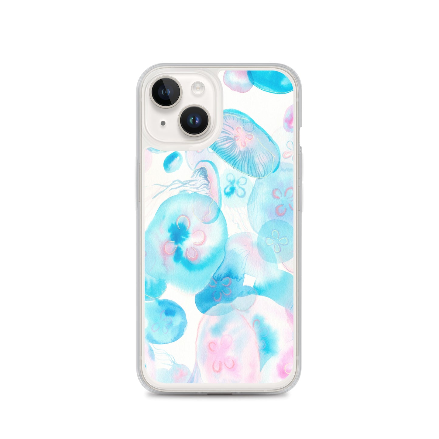 Light Blue Jelly Fish Clear Case for iPhone® - Aquamarine Design - Artistic Gifts for Women - Art by Artist Tania Herrera from Aquamarine Design Studio