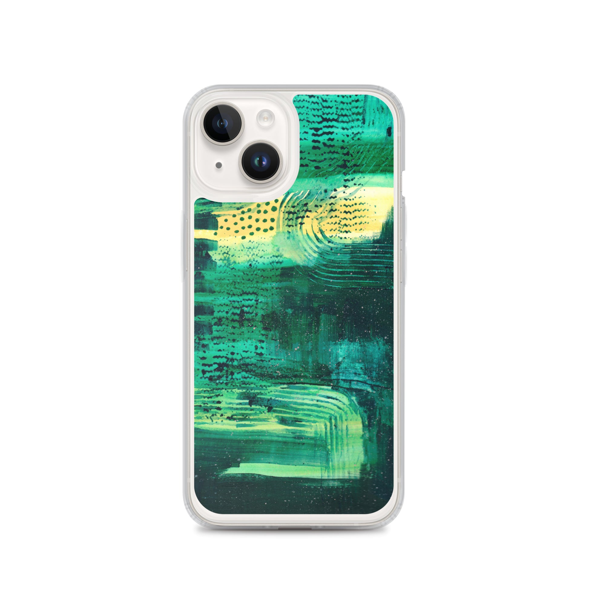 Deep Green Clear Case for iPhone® - Aquamarine Design - Artistic Gifts for Women - Art by Artist Tania Herrera from Aquamarine Design Studio
