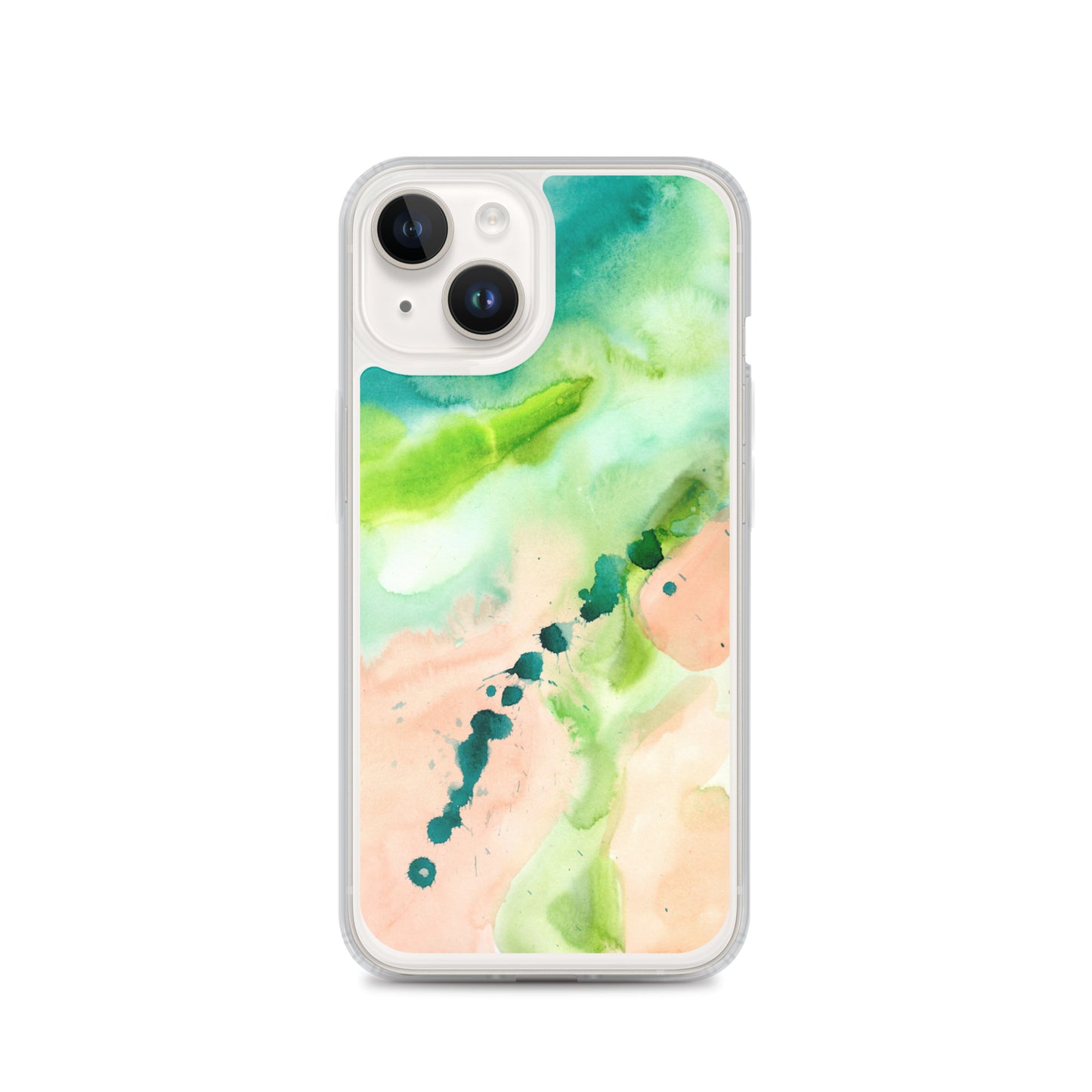 Coral and Aqua Abstract Design Clear Case for iPhone® - Aquamarine Design - Artistic Gifts for Women - Art by Artist Tania Herrera from Aquamarine Design Studio