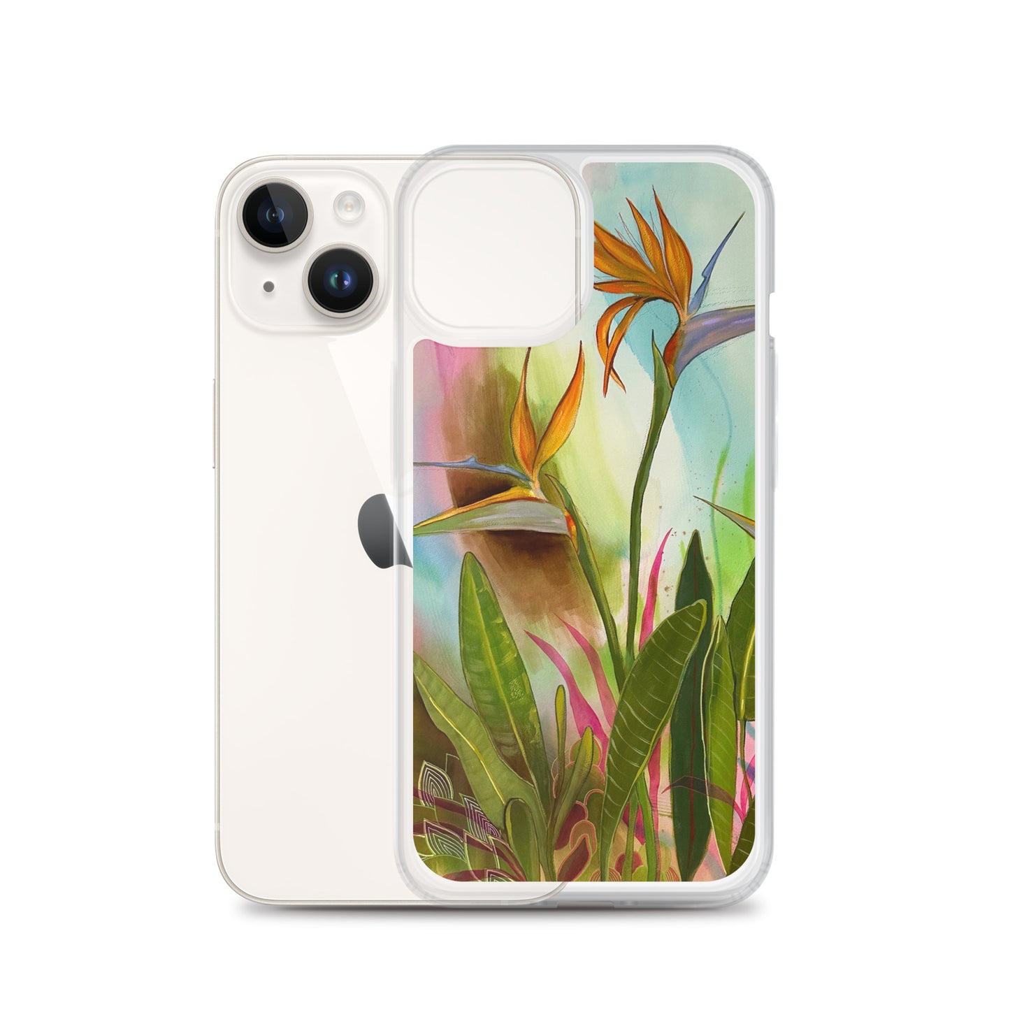Birds in Paradise Clear Case for iPhone® - Aquamarine Design - Artistic Gifts for Women - Art by Artist Tania Herrera from Aquamarine Design Studio