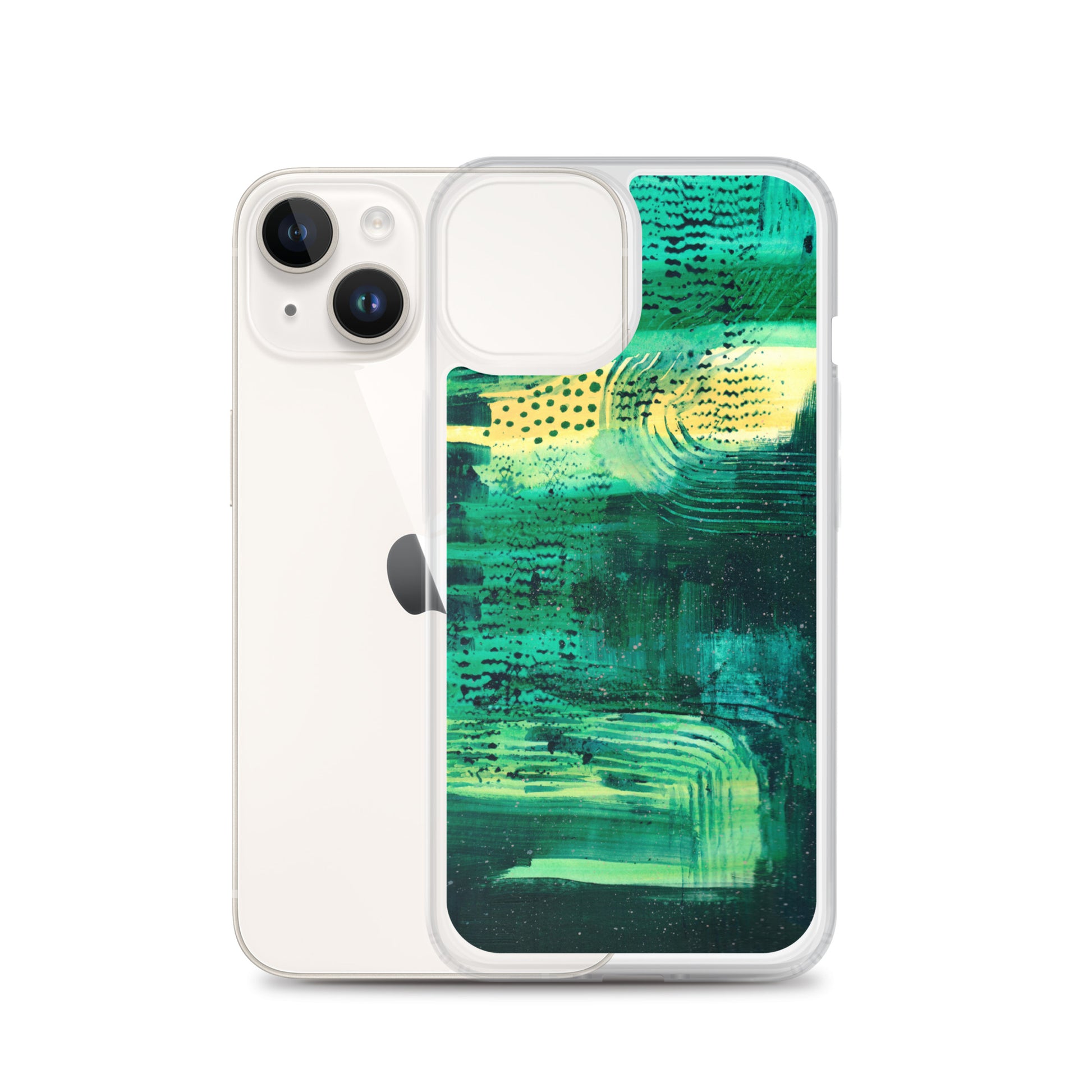 Deep Green Clear Case for iPhone® - Aquamarine Design - Artistic Gifts for Women - Art by Artist Tania Herrera from Aquamarine Design Studio
