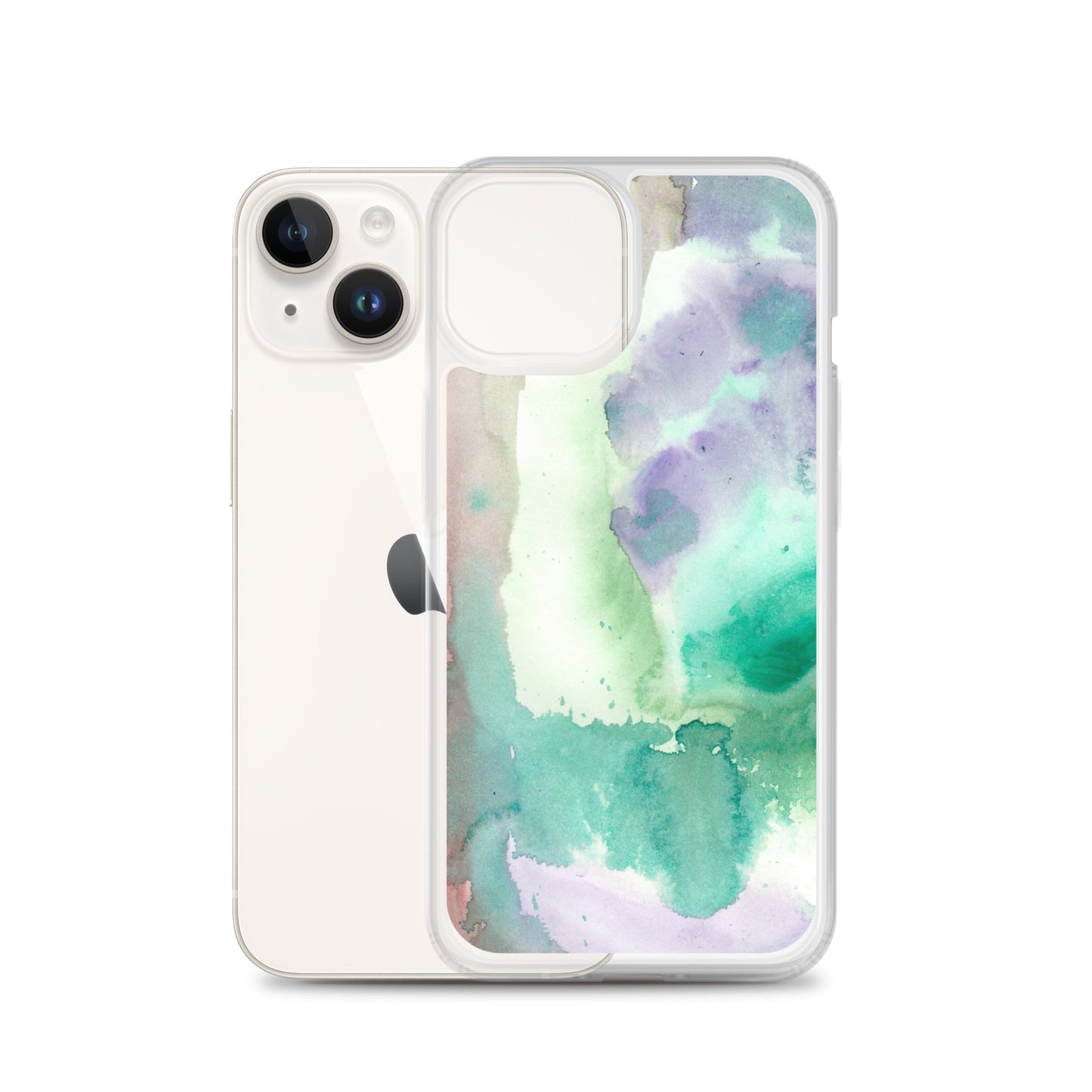 Purple and Green Abstract Clear Case for iPhone® - Aquamarine Design - Artistic Gifts for Women - Art by Artist Tania Herrera from Aquamarine Design Studio